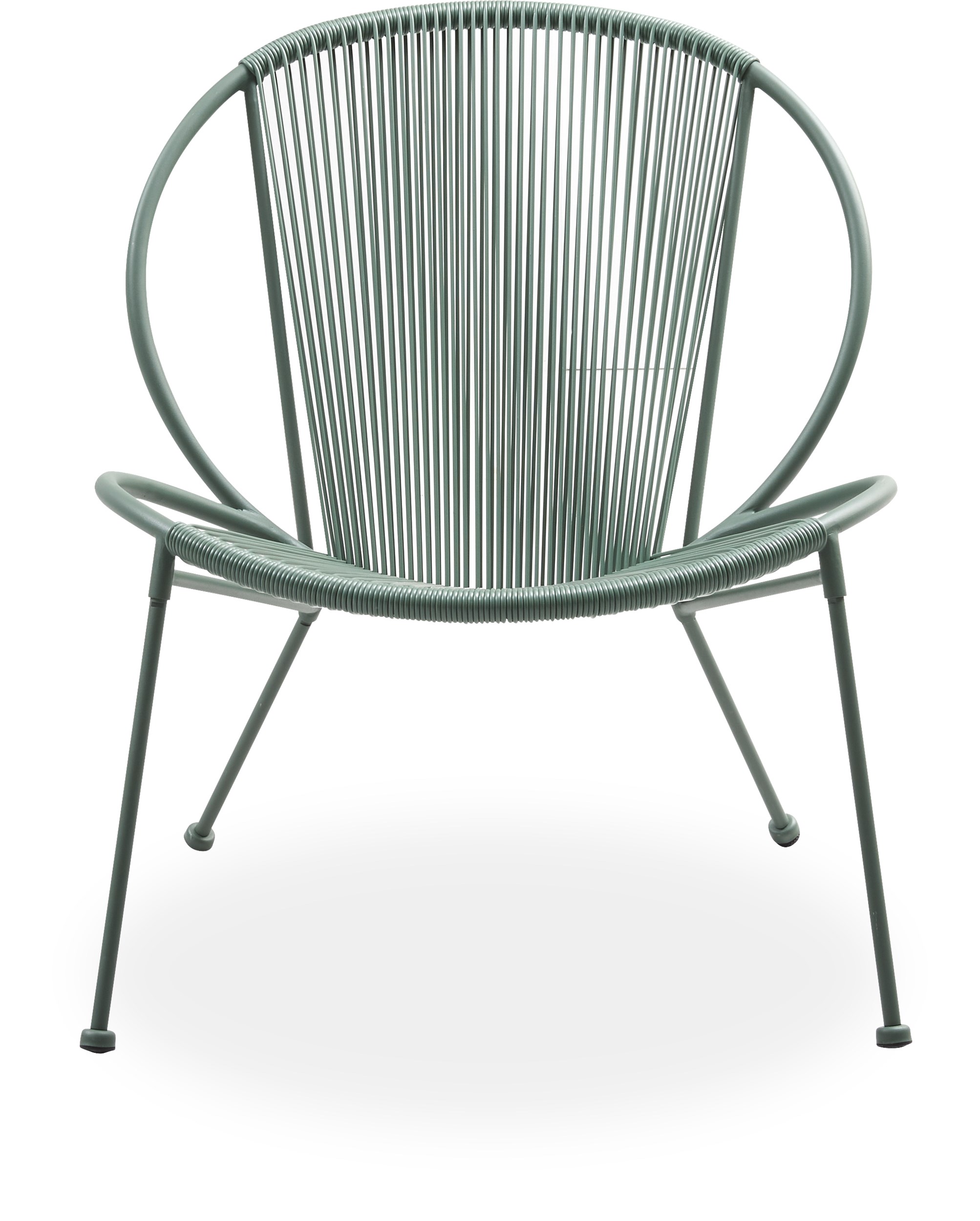 Milana Loungehavestol - Sæde/ryg i støvet grøn plastik og stel i støvet grøn pulverlakeret metal