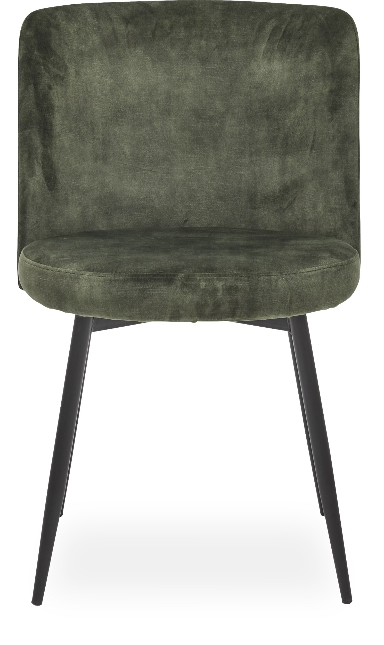 Bray Spisebordsstol - Sæde i mosgrøn velour og ben i sort pulverlakeret metal