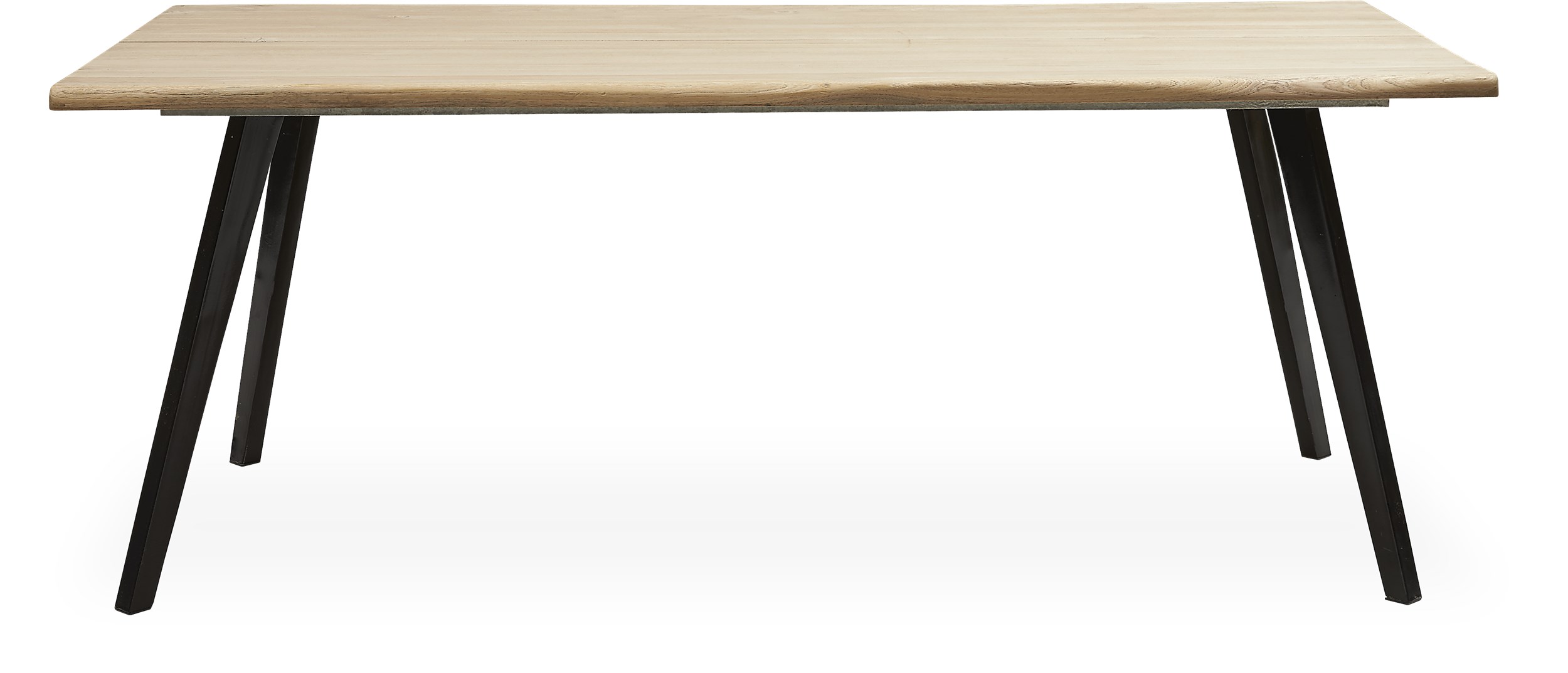 Madison Havebord 210 x 100 x 74 cm - Bordplade i FSC® teak og ben i mat sort galvaniseret metal
