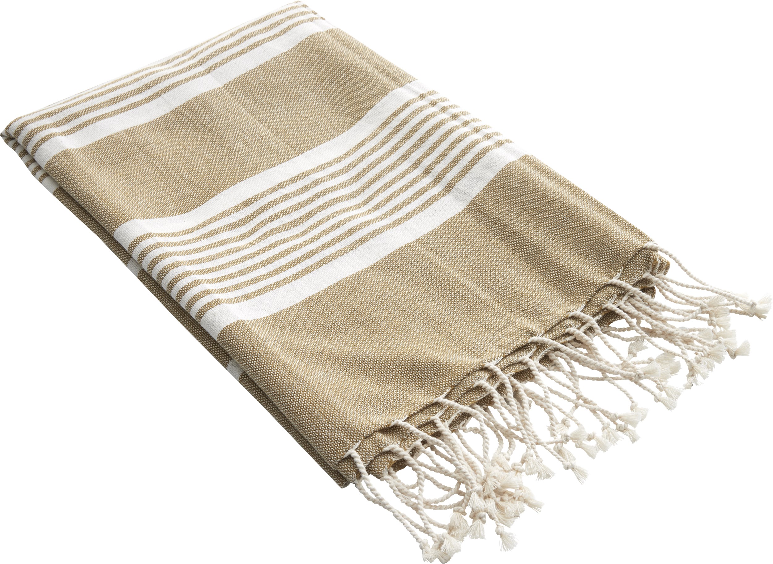 Runa Hammam håndklæde - Okkerfarver bomuld og Med frynser