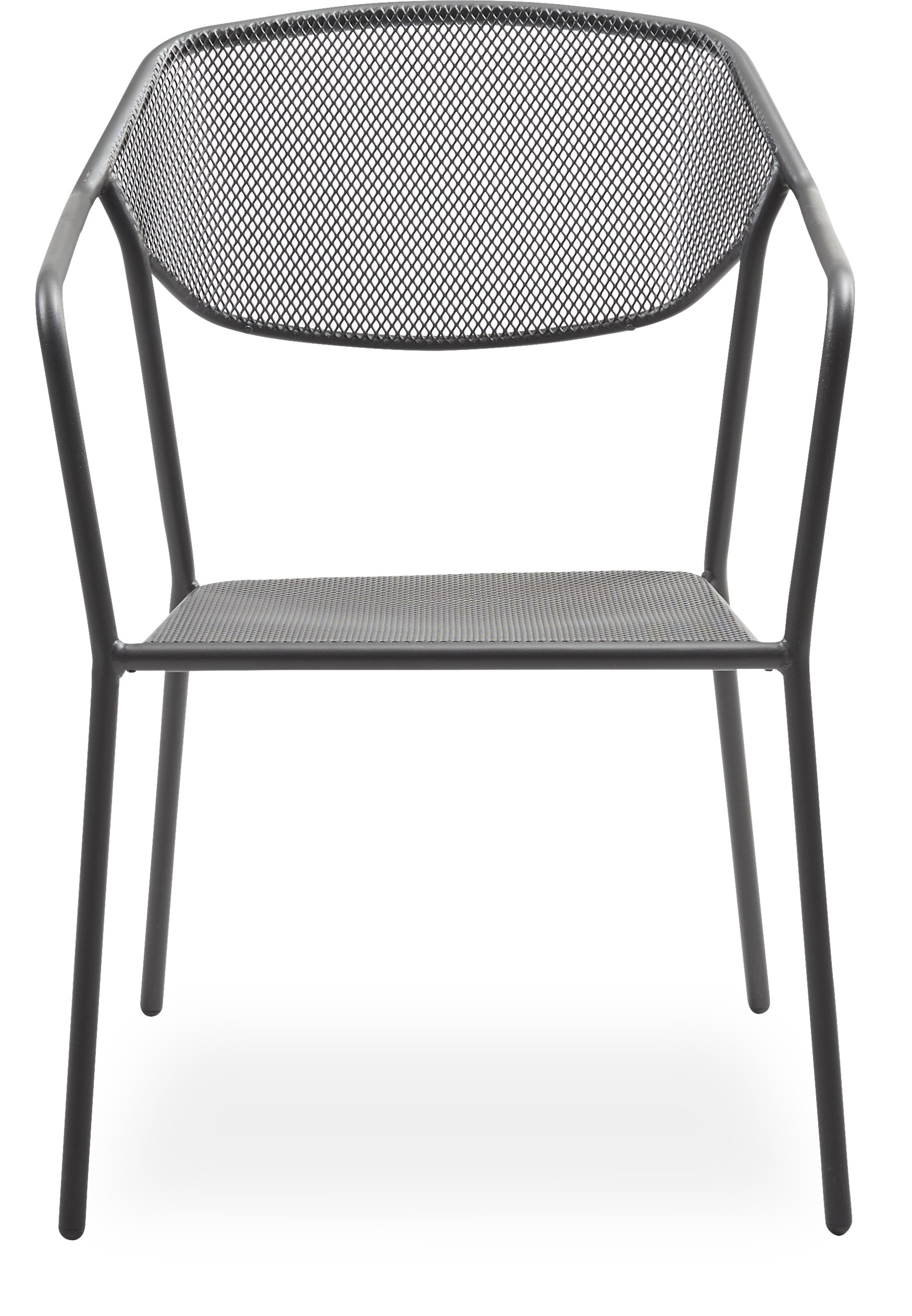 Risi Havestol - Sæde i grå pulverlakeret stål og stel i grå pulverlakeret stål