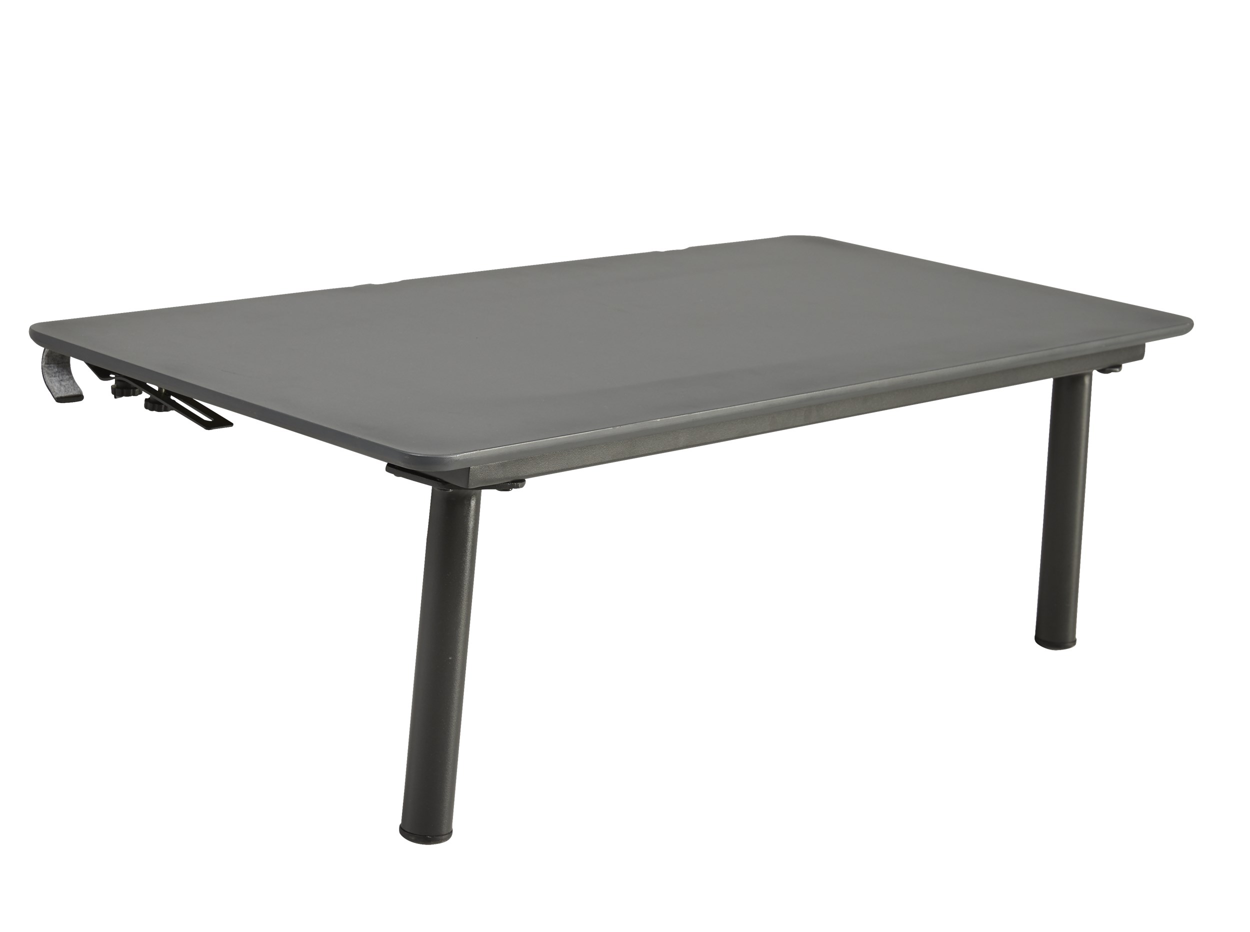 Horizon Loungesidebord - Bordplade i FSC® duraboard grå og stel i mørkegrå aluminium