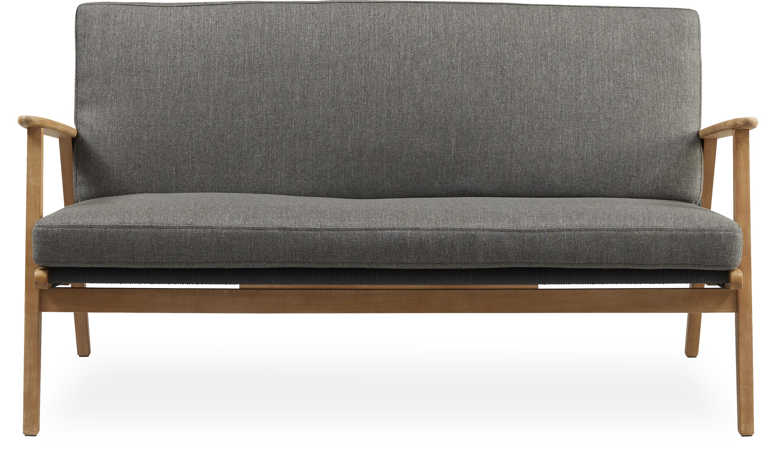 Bjorg Loungesofa - Sæde og ryg i grå rundt reb, stel i FSC® akacietræ og hynder i mørkegrå olefin