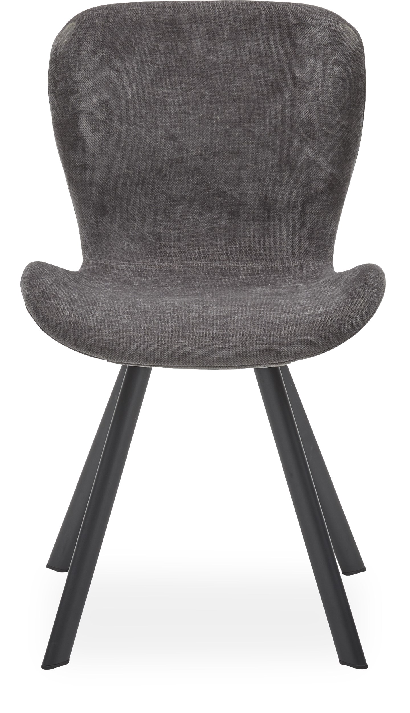 Ally Spisebordsstol - Sæde i mørkegråt stof og ben i sort pulverlakeret metal