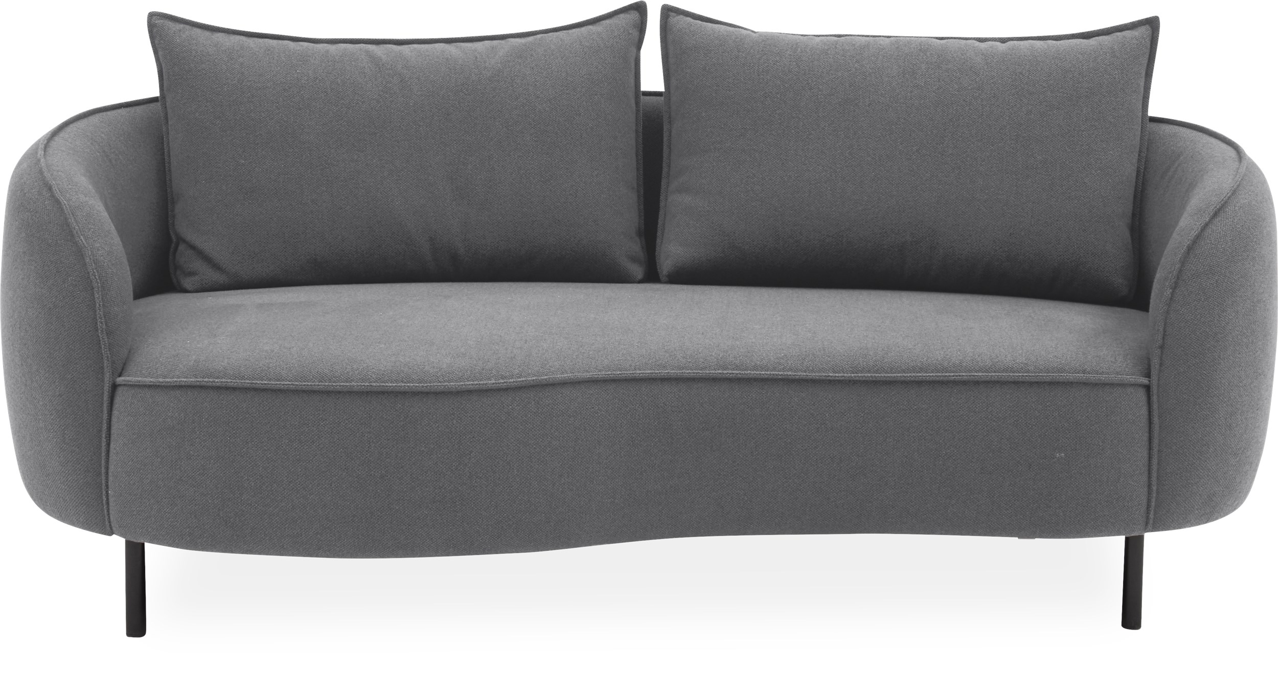 Heim 2½ pers. Sofa - Denno 1261 Deep Grey stof og ben i sortlakeret metal