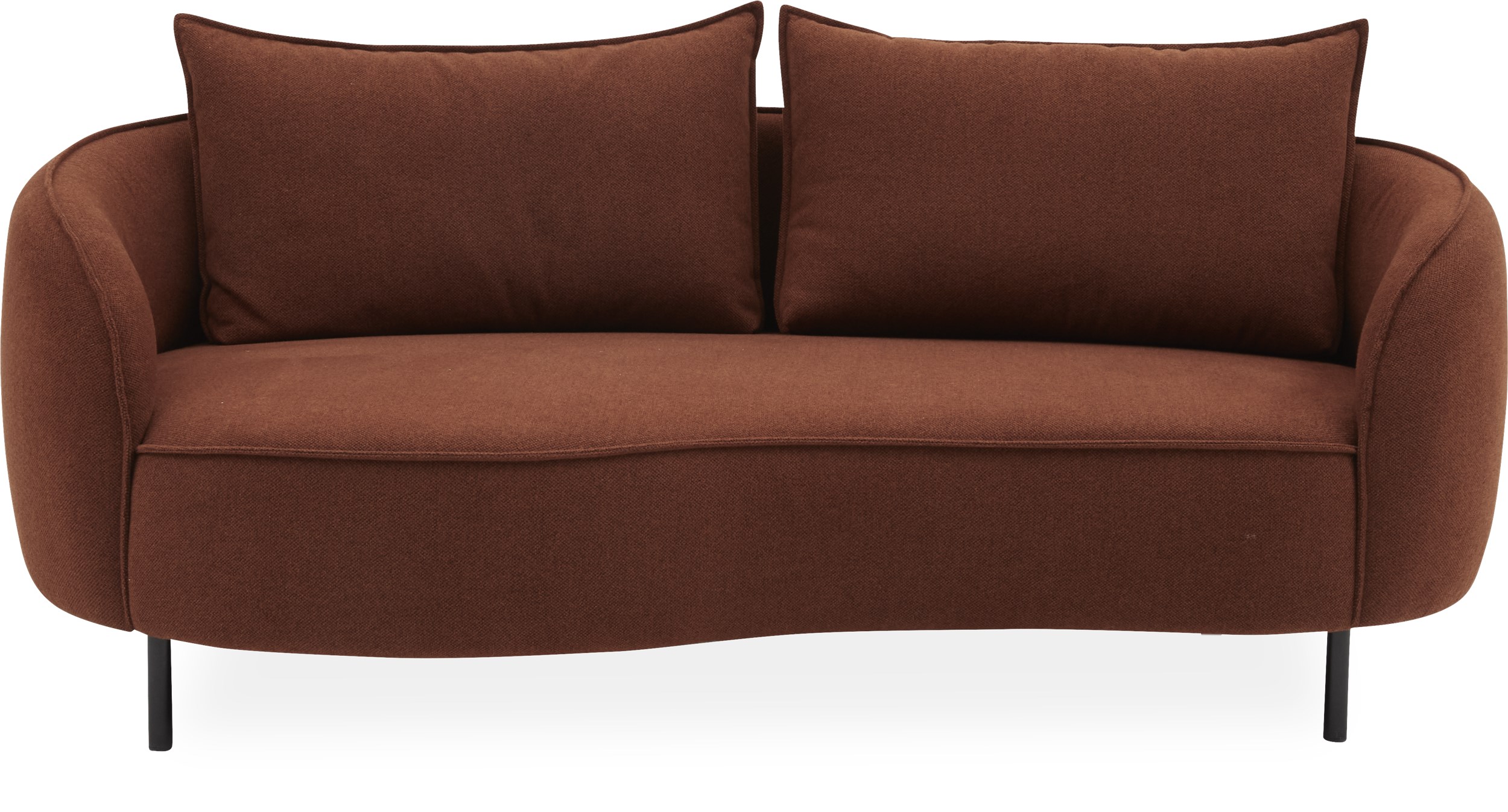 Heim 2½ pers. Sofa - Denno 1265 Rusty Orange stof og ben i sortlakeret metal