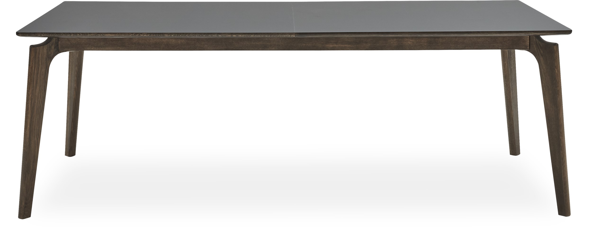 Edge Spisebord 220 x 95 x 74 cm - 204 Deep black nanolaminat, kant i røgfarvet matlakeret eg og ben i røget matlak. massiv eg