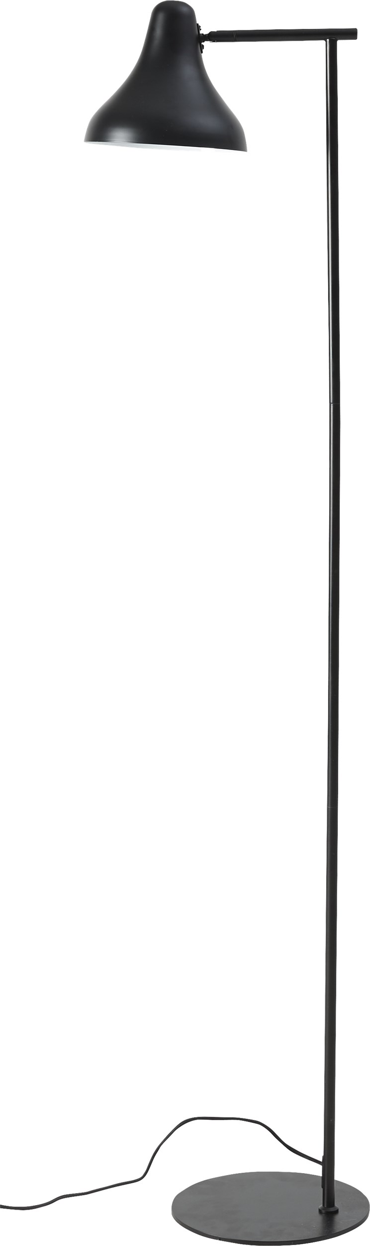 Arden Gulvlampe 155 x 25 cm - Skærm i sort metal og sort metal base
