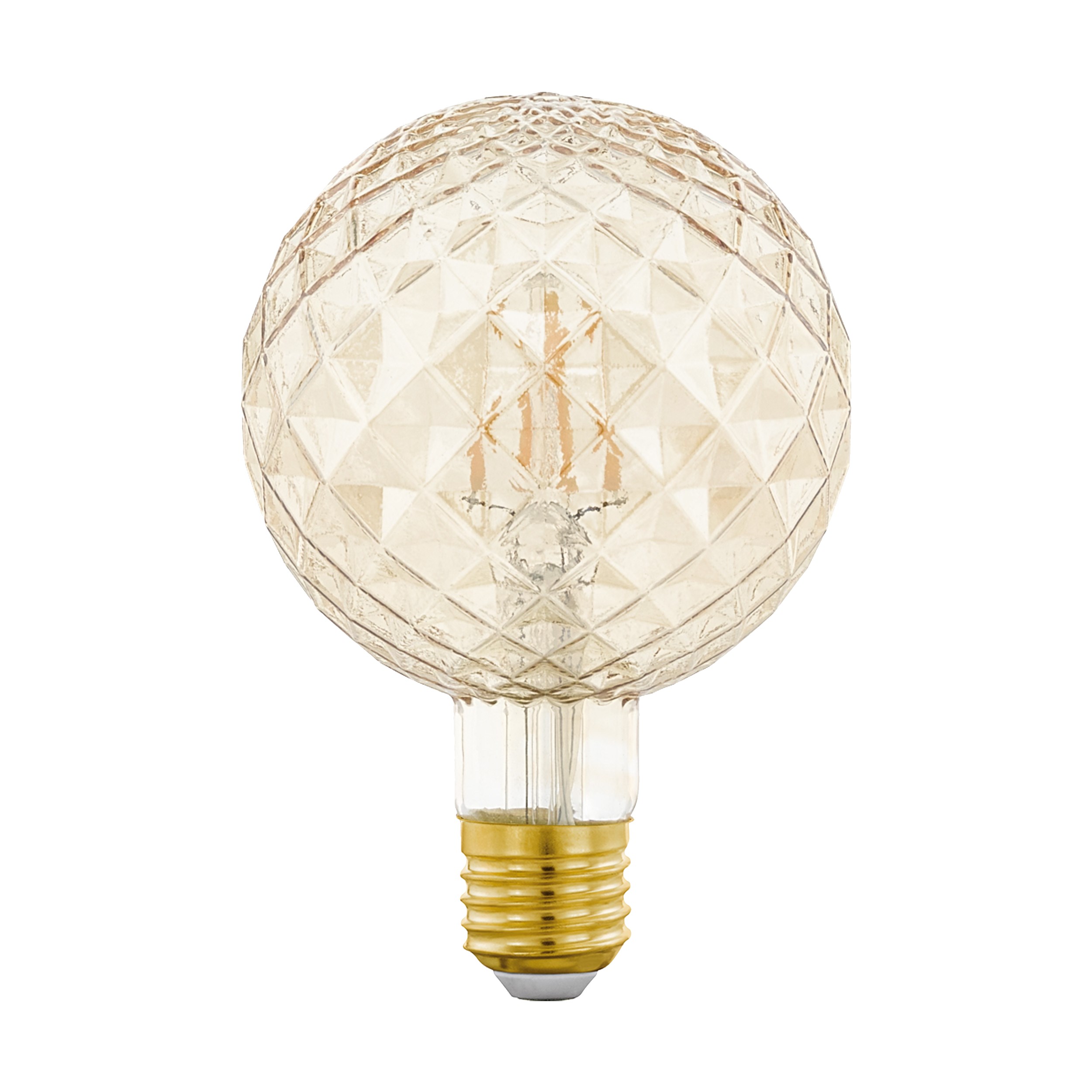 Eglo LED pære deko 19,3 x 9,6 x 9,8 cm sokkel e27 - Globe amber med square mønster