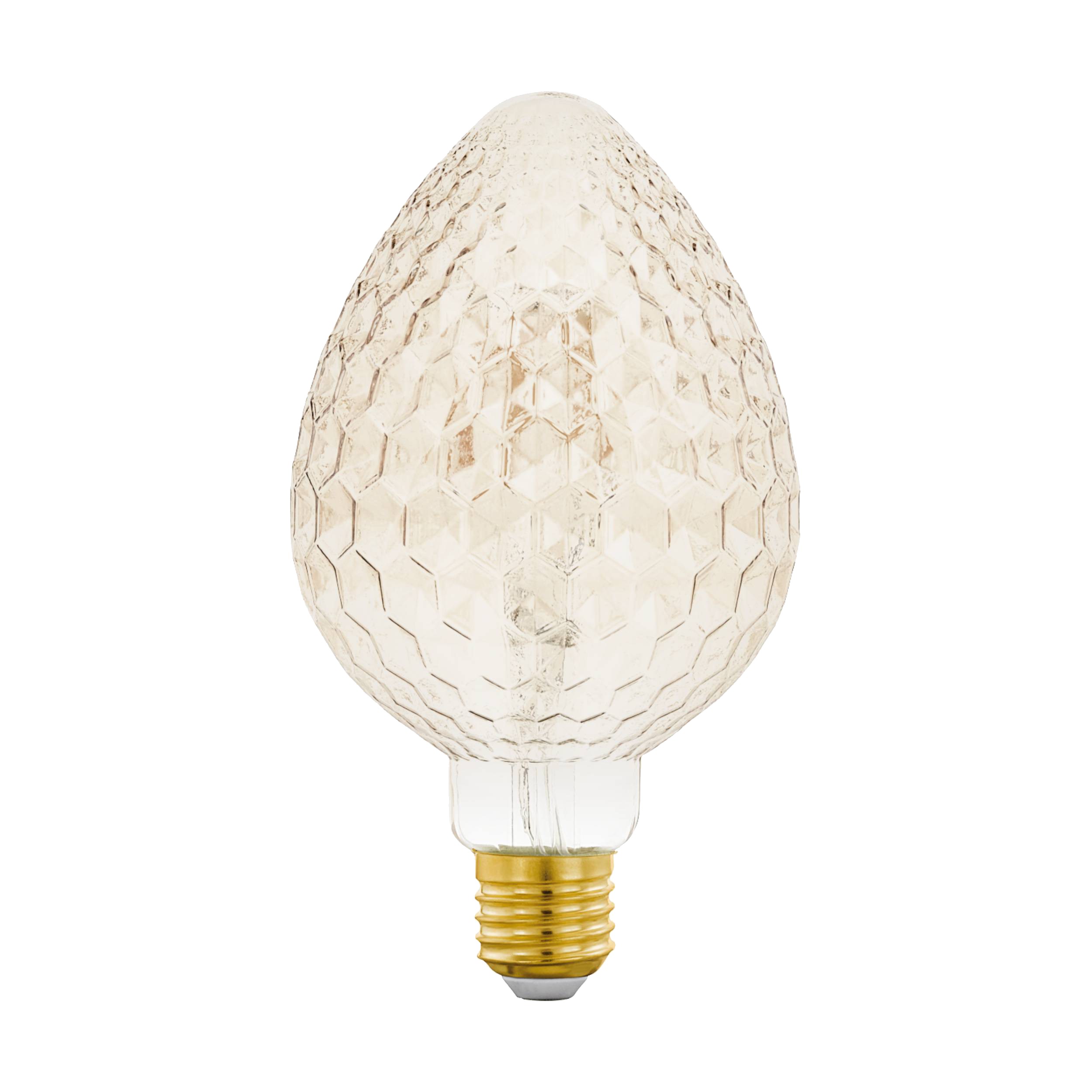 Eglo LED pære deko 18 x 10 x 10 cm sokkel e27 - Kogle amber med heksagon mønster og dæmpbar