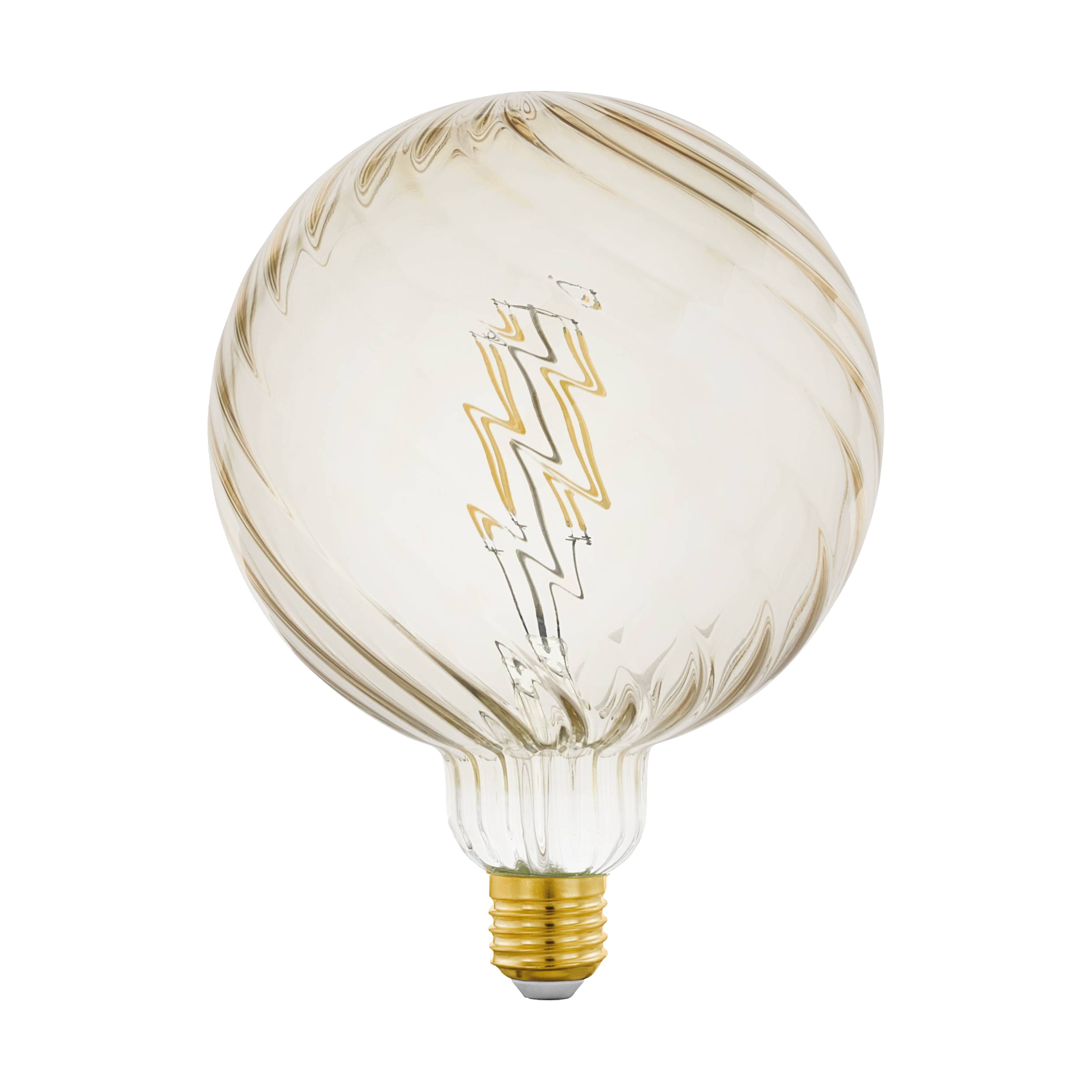 Eglo LED pære deko 25 x 15,5 x 15,5 cm sokkel e27 - Globe amber med stribe mønster og dæmpbar