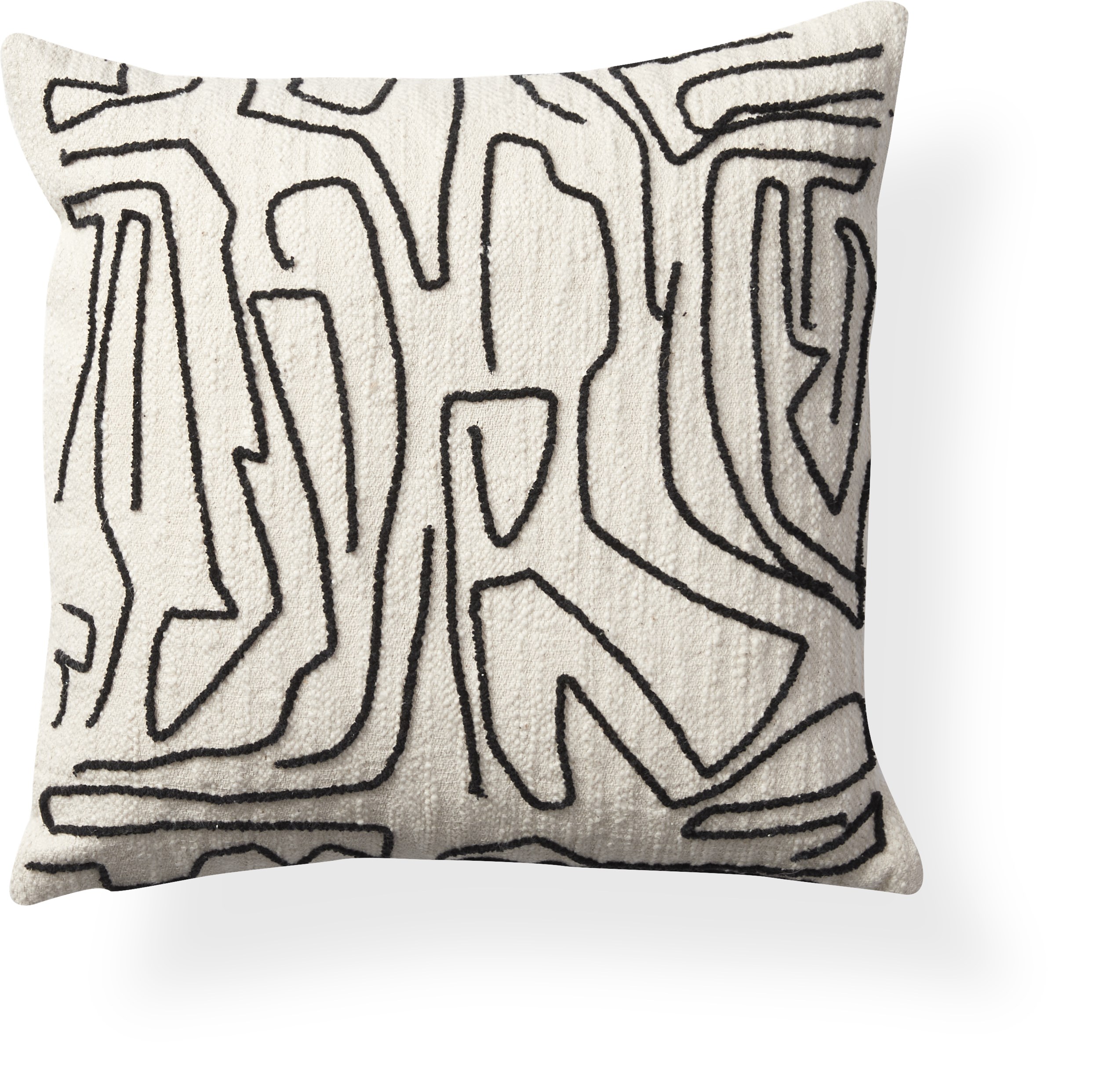 Alyssa Pudebetræk - Offwhite bomuld og Sort abstrakt mønster