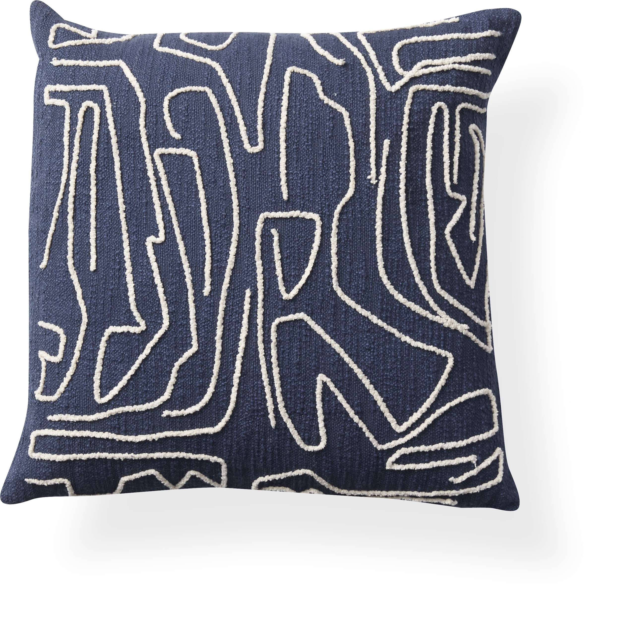Alyssa Pudebetræk - Midnatsblå bomuld og Offwhite abstrakt mønster
