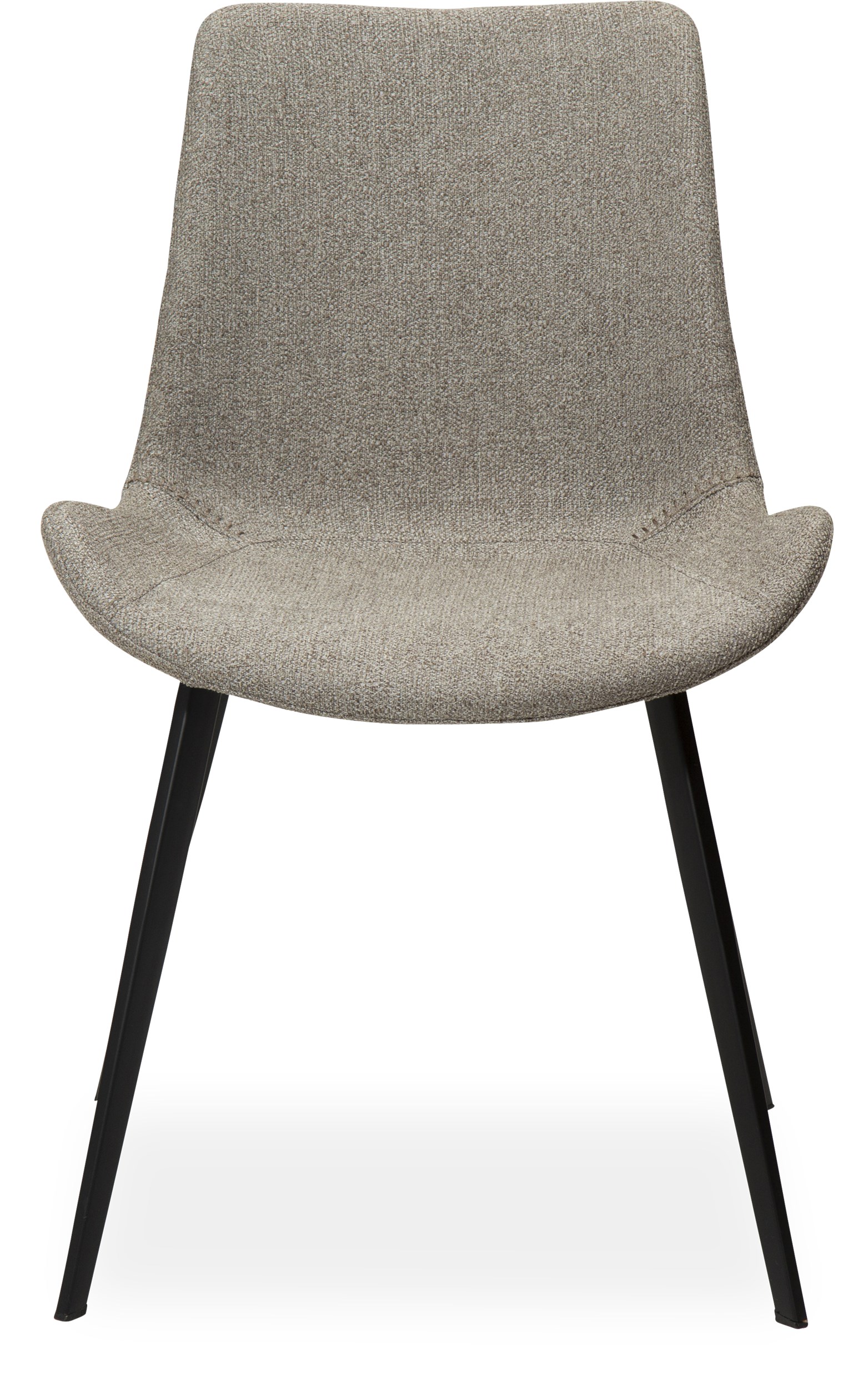 Hype Spisebordsstol - Sæde i pebble taupe bouclé sto og ben i sortlakeret metal