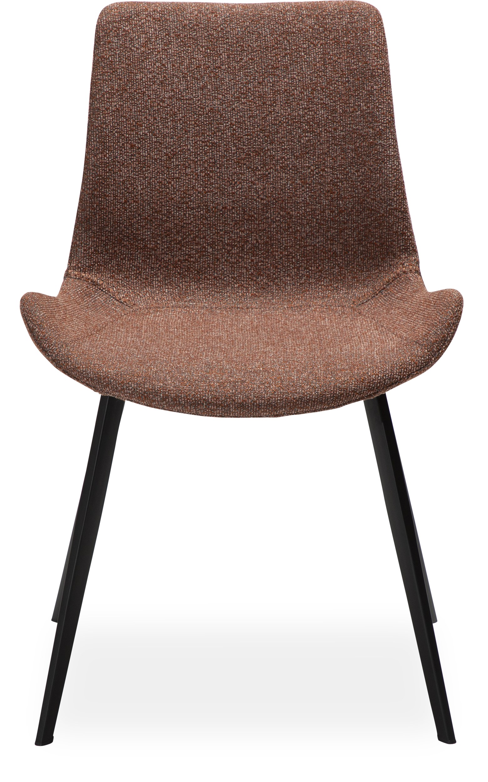 Hype Spisebordsstol - Sæde i pebble red bouclé stof og ben i sortlakeret metal