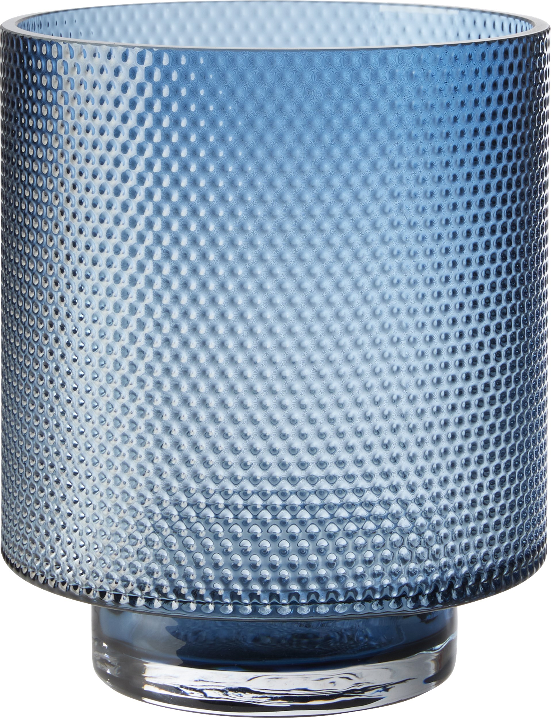 Dudet Vase 22 x 18 cm - Mørkeblå glas