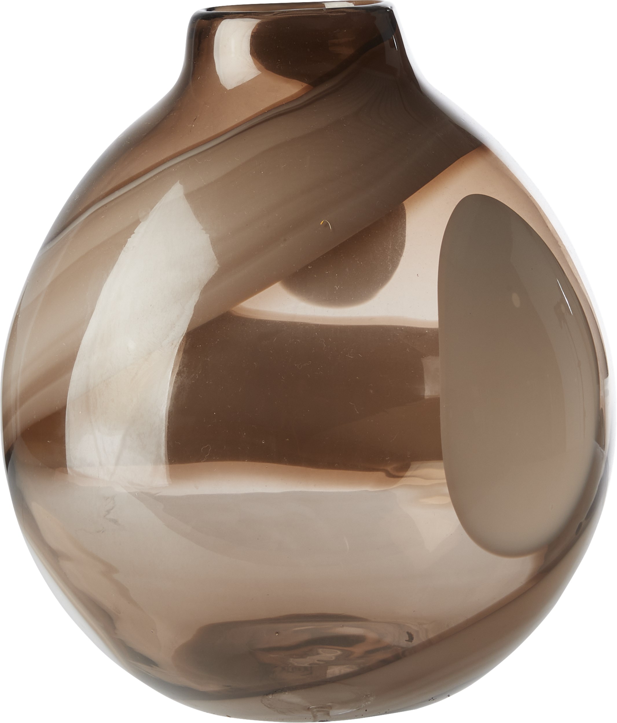 Thera Vase 27 x 25 cm - Brunt glas