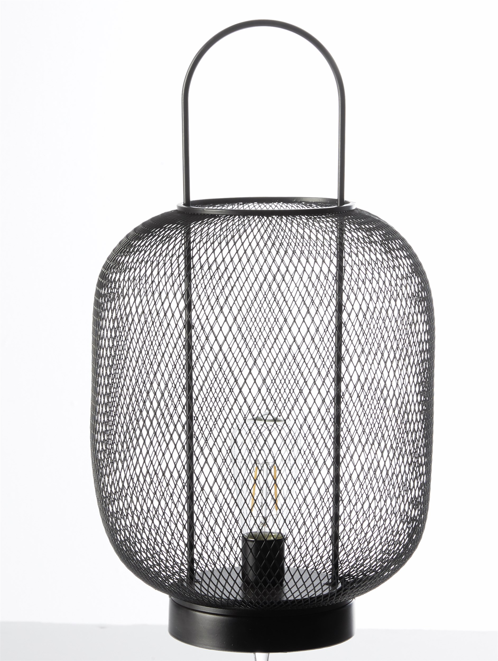 Turid Lanterne 31 x 18 cm - Skærm i sort flettet metal