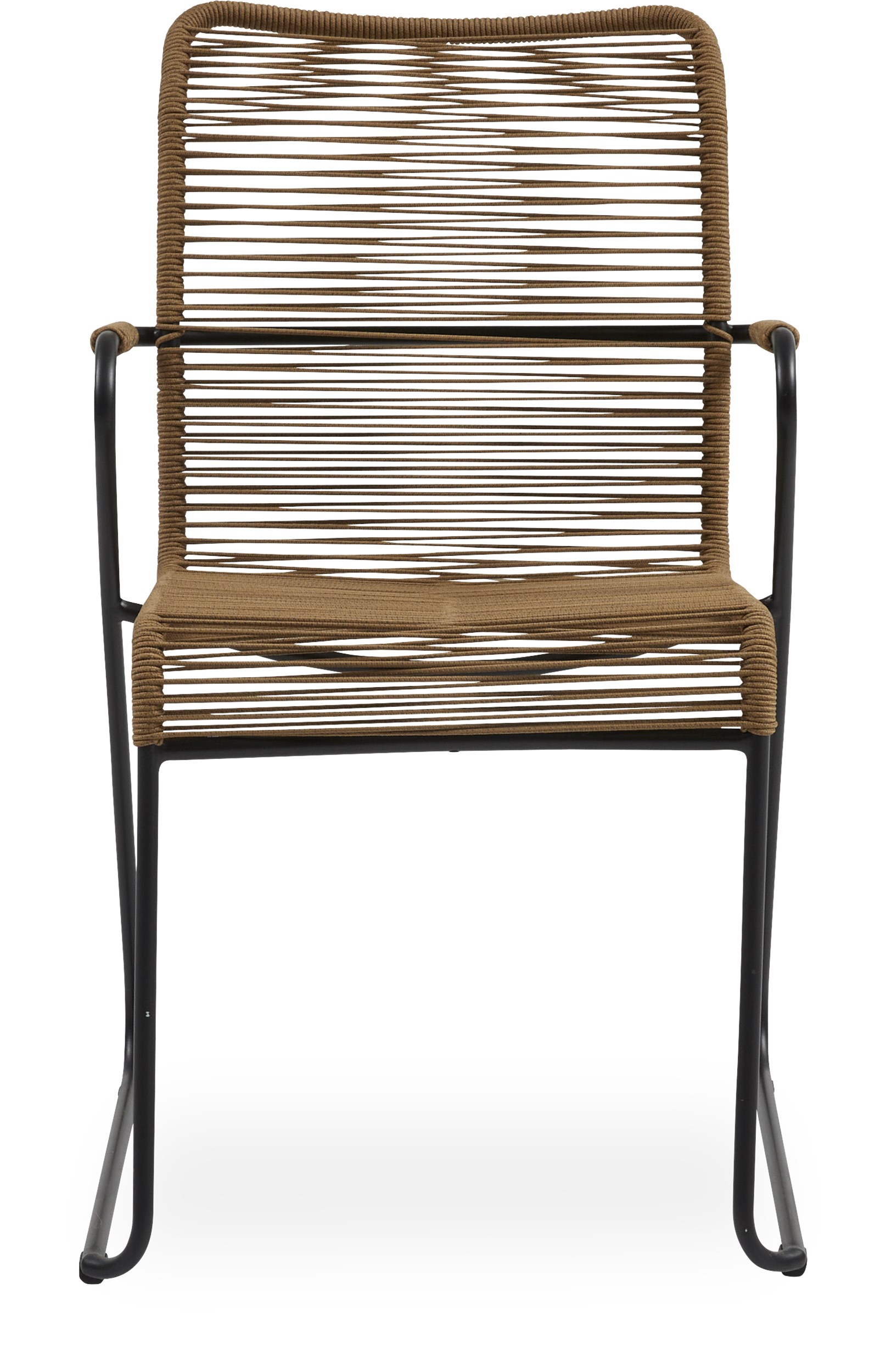 Branco Havestol - Sæde ryg i okker reb og stel i sortmalet stål