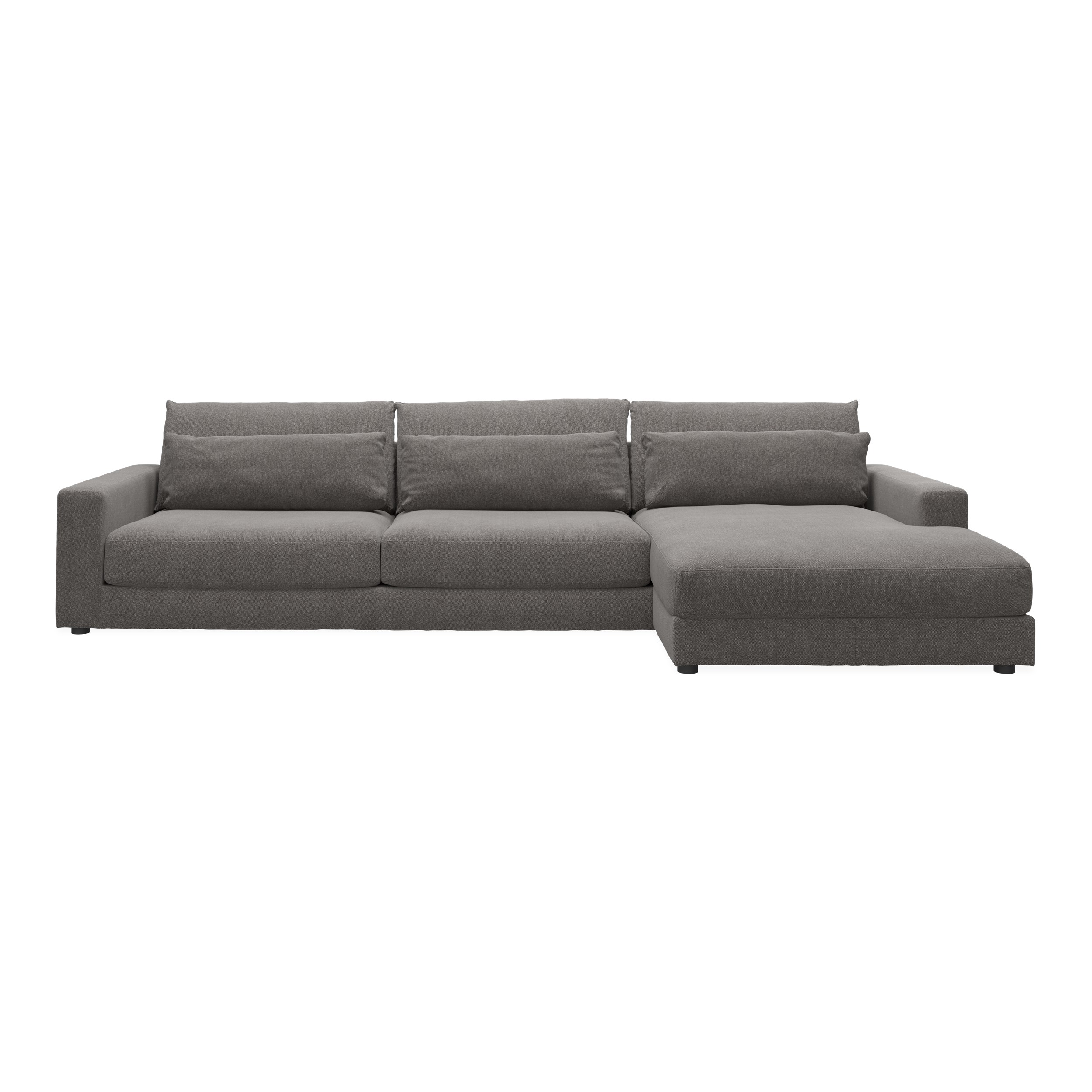 Halmstad Sofa med chaiselong - Rate 108 Wood stof og ben i sort plast