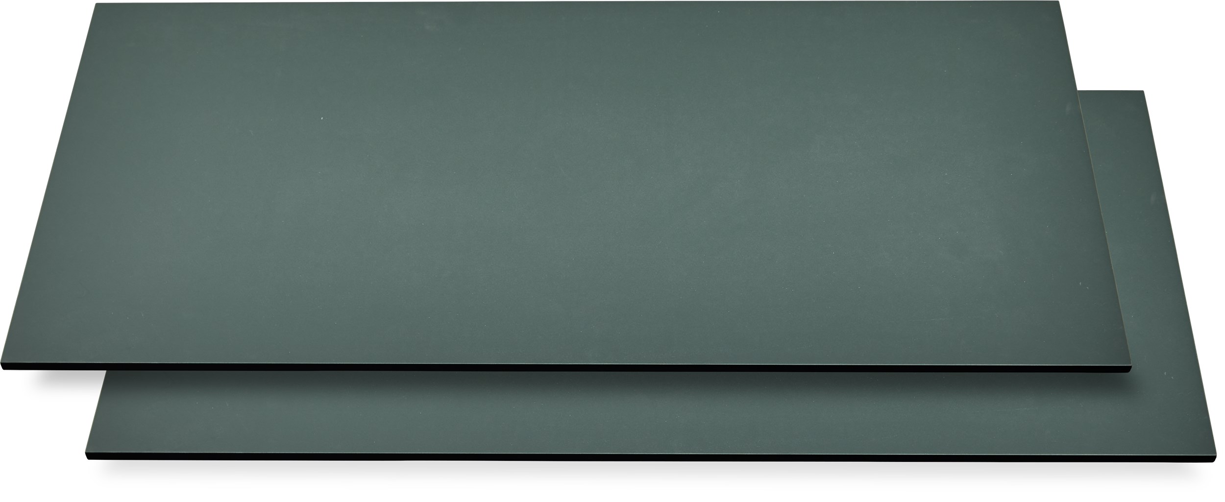 Real Tillægsplade 47 x 95 cm - Top i grøn linoleum, kant i sortmalet MDF og 2 stk.