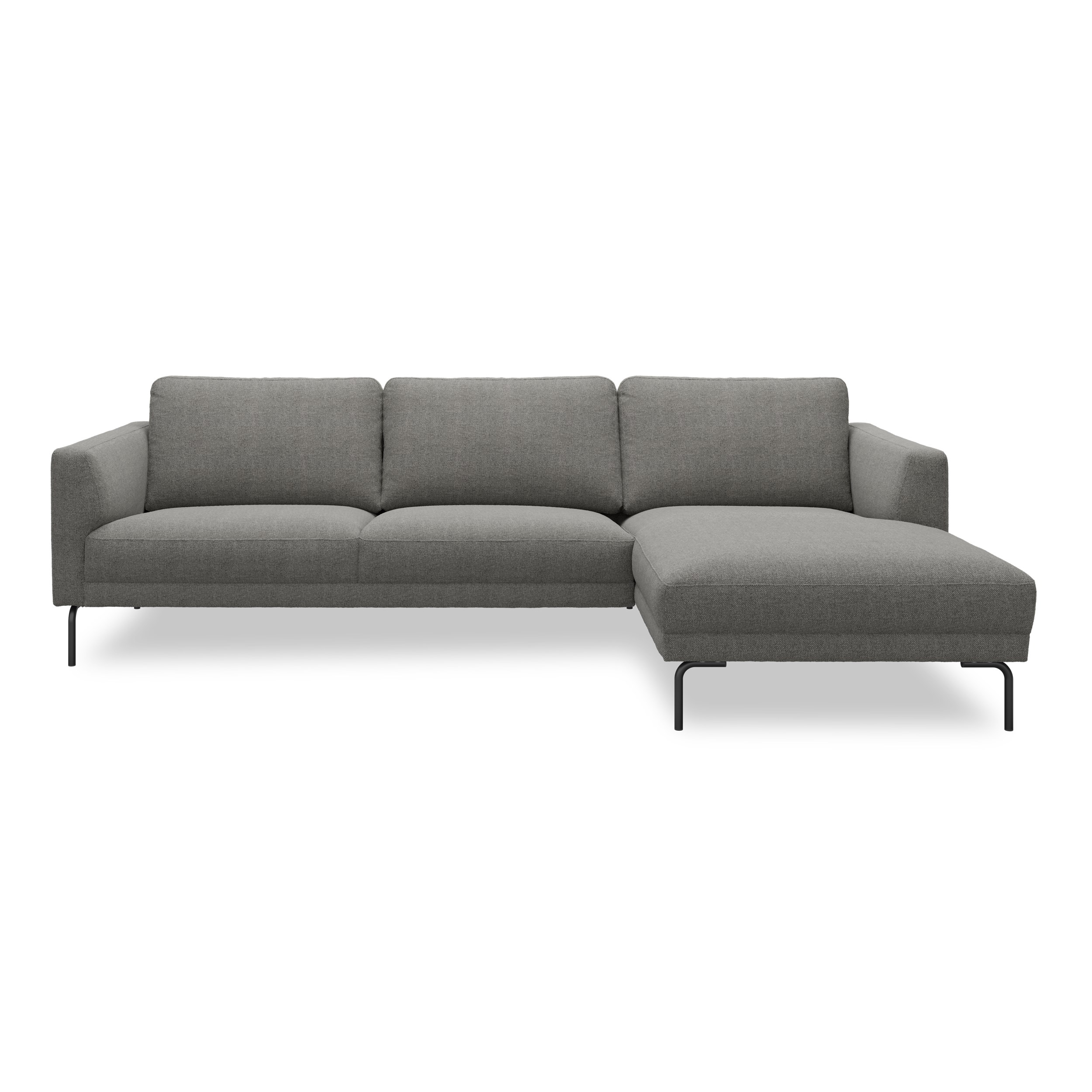 Springfield Sofa med chaiselong - Rate 68 Dark grey stof og ben i sort metal