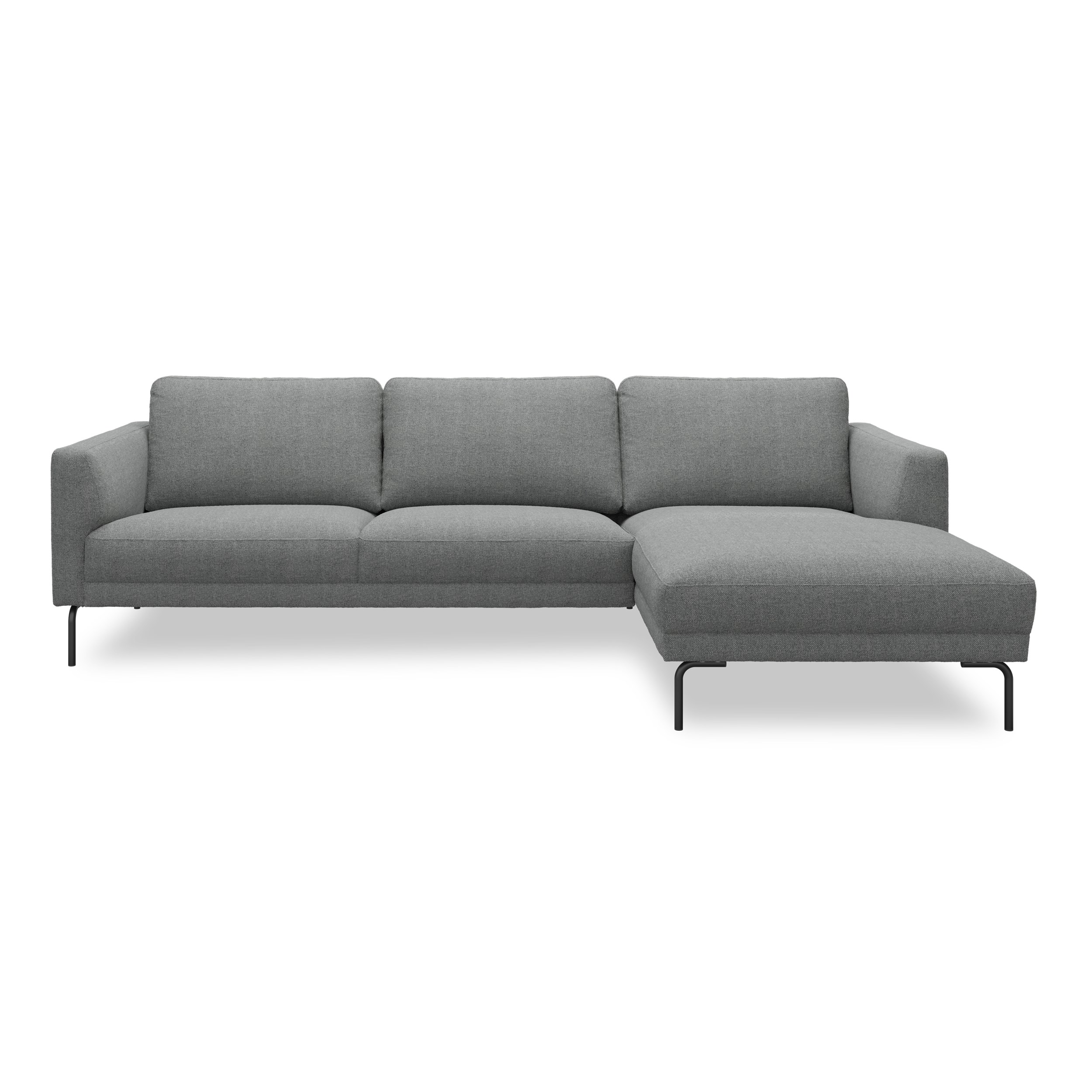 Springfield Sofa med chaiselong - Rate 167 Zinc stof og ben i sort metal