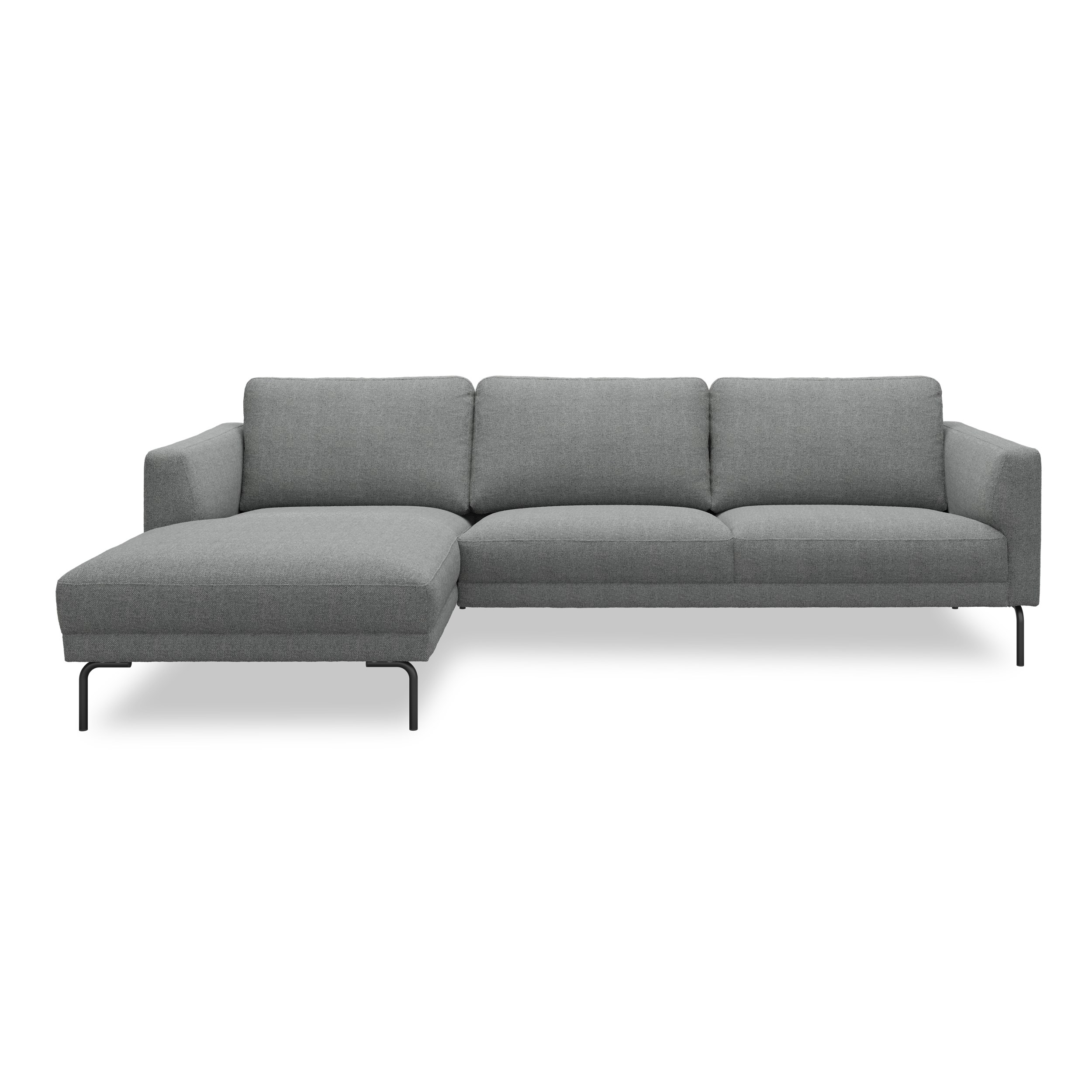 Springfield Sofa med chaiselong - Rate 167 Zinc stof og ben i sort metal