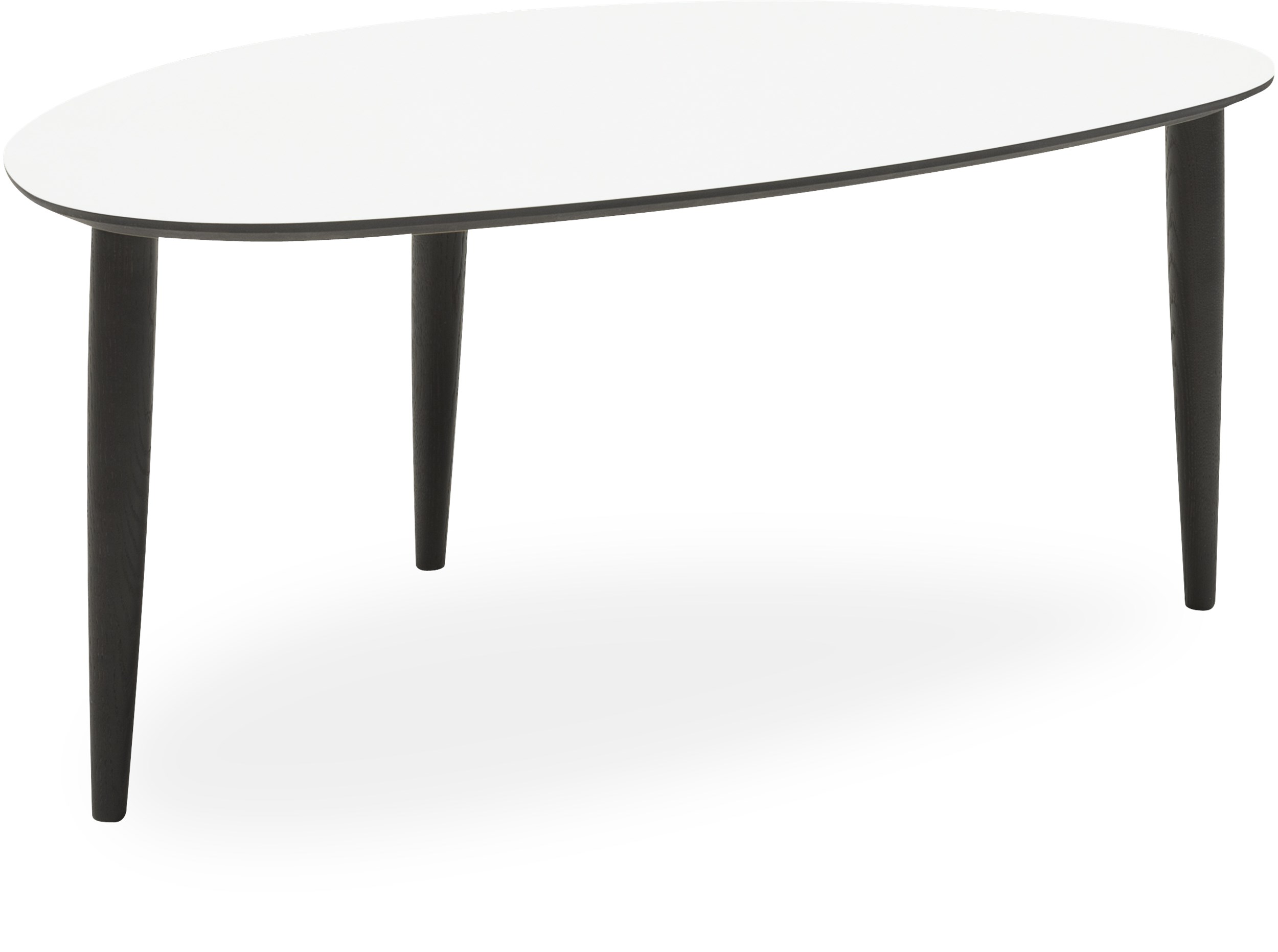 Flair Sofabord 105 x 45 x 60 cm - Laminat Hvid, sort kant MDF og ben i massiv sortbejdset lakeret eg.