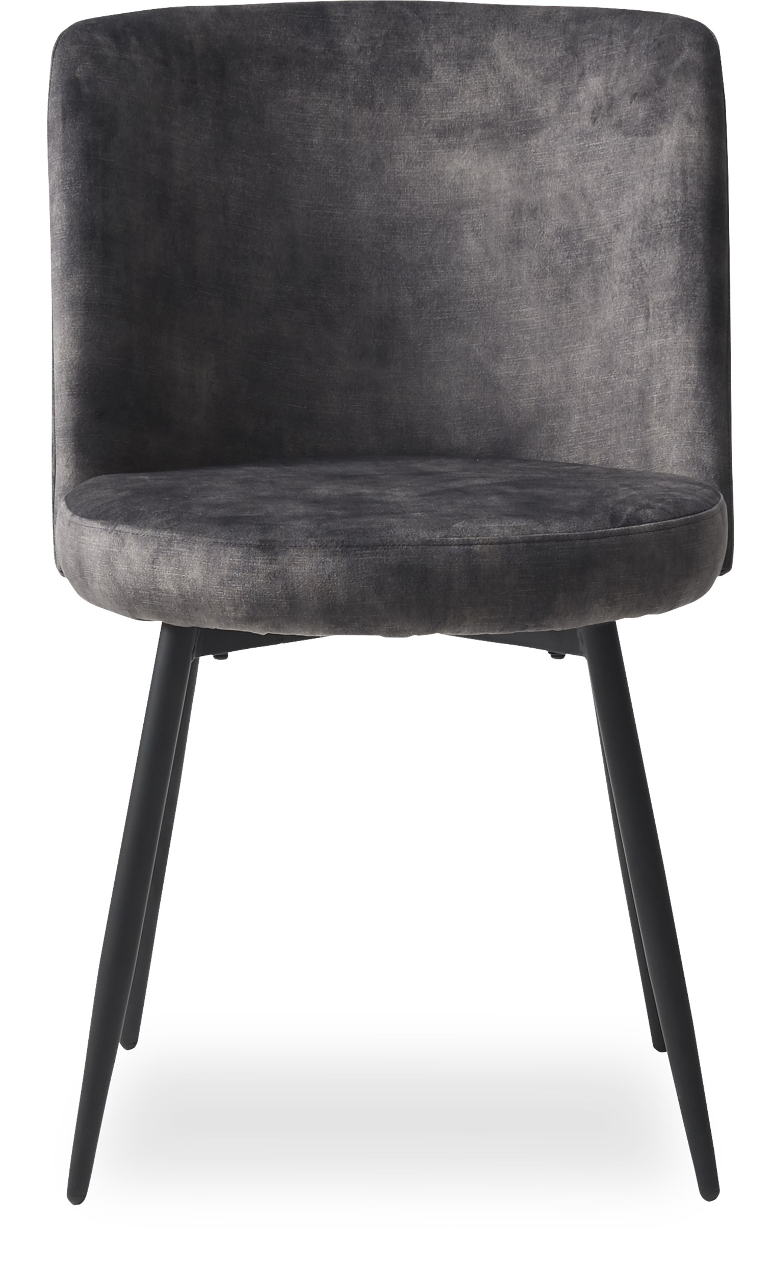 Bray Spisebordsstol - Sæde i grey velour og ben i sort pulverlakeret metal