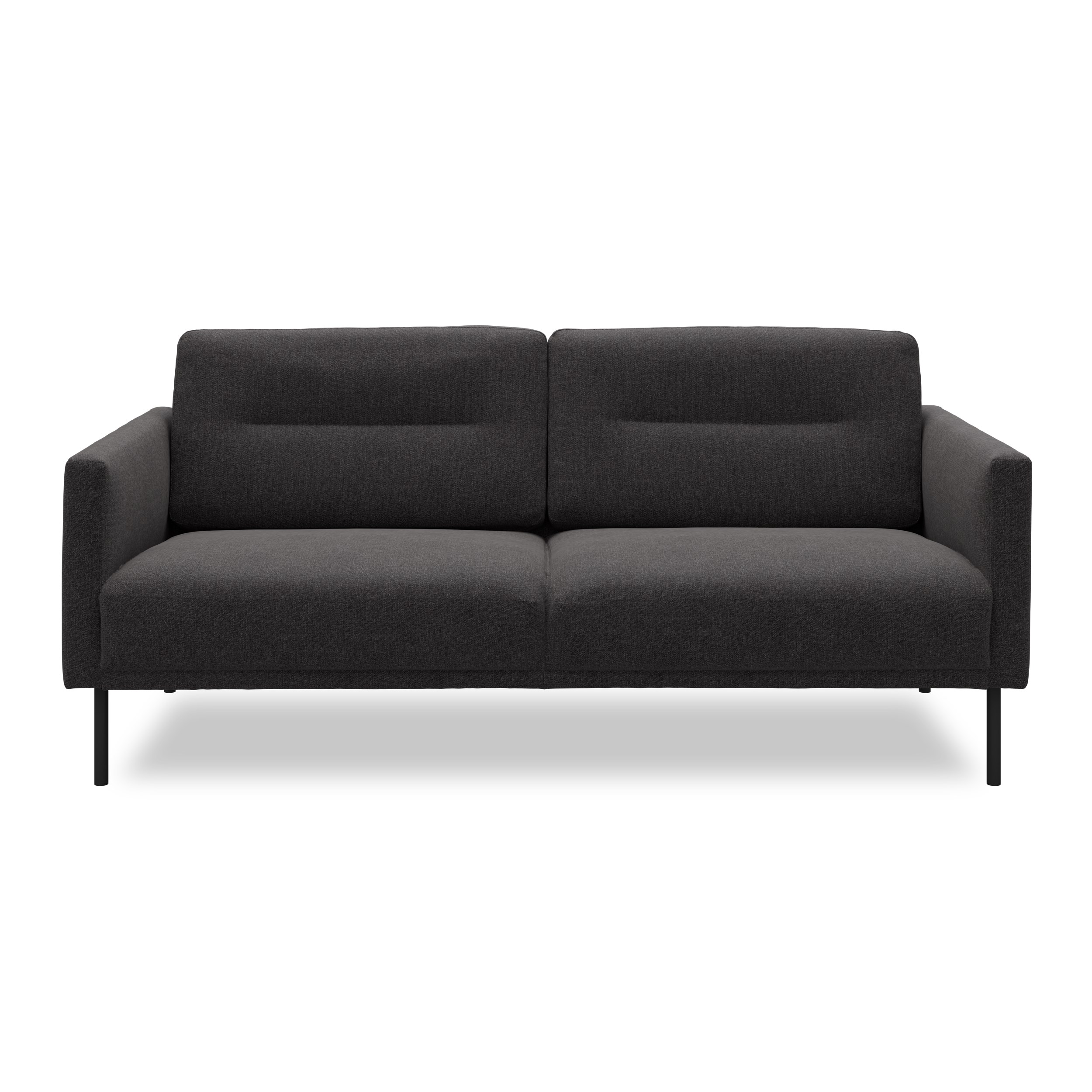 Larvik 2½ pers. Sofa - Hampton 370 Antracite stof og ben i sortlakeret metal