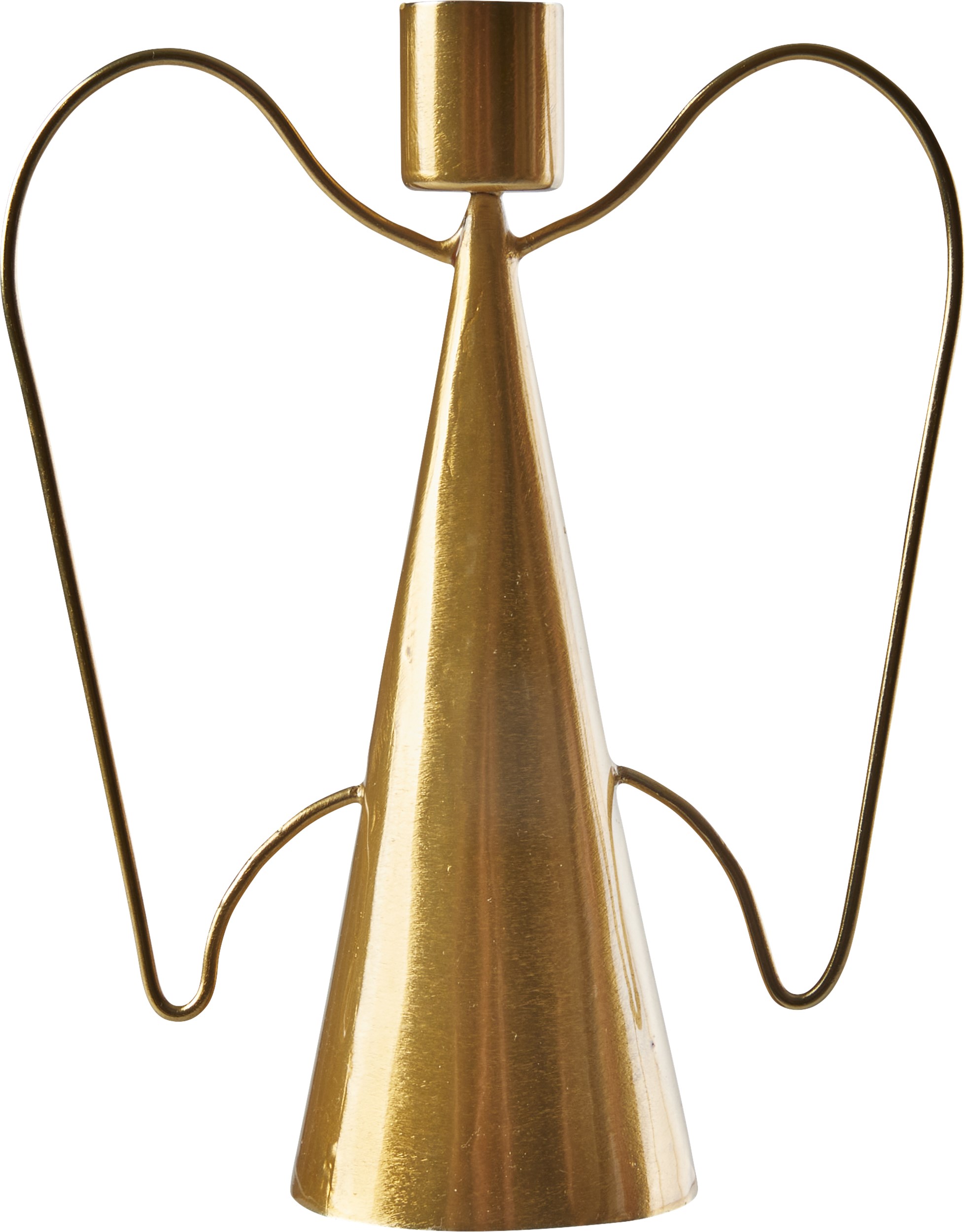 Irin Julelysholder 14 x 17 x 5,5 cm - Guldfarvet jern og med vinger