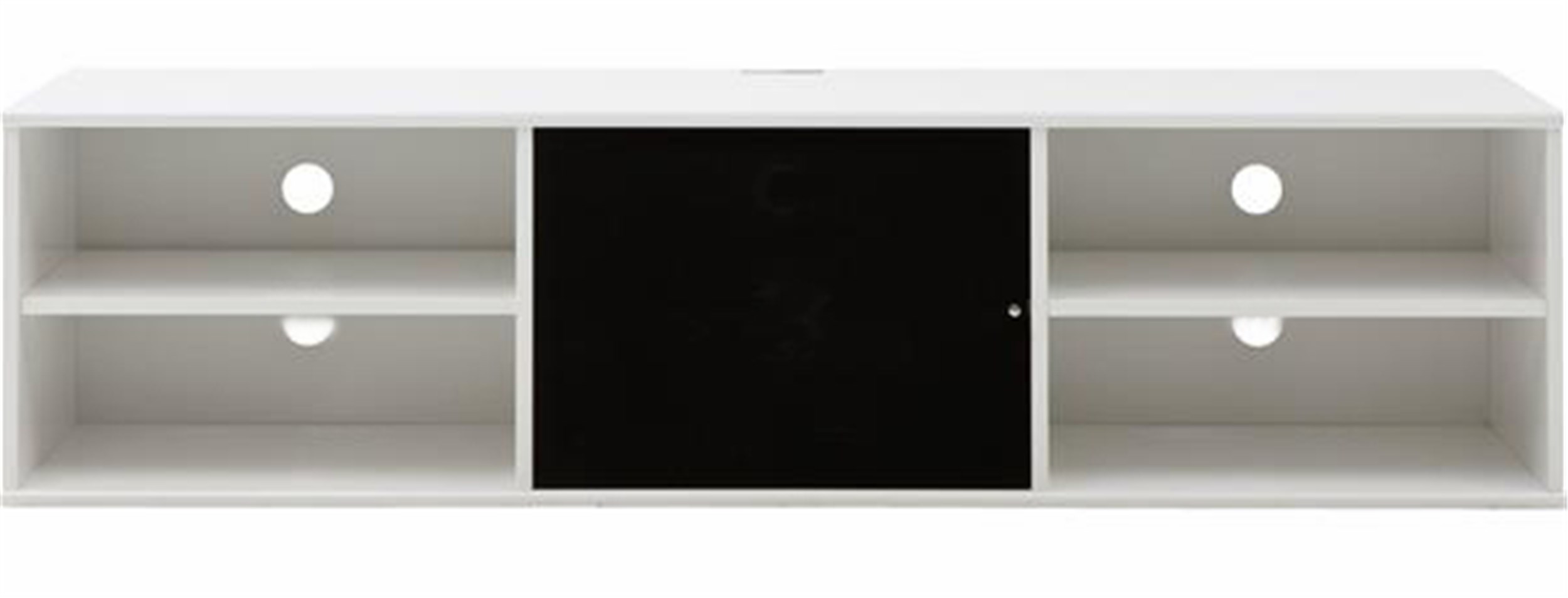 Mistral AV TV-møbel med 3 hylder og 1 låge hvid/sort