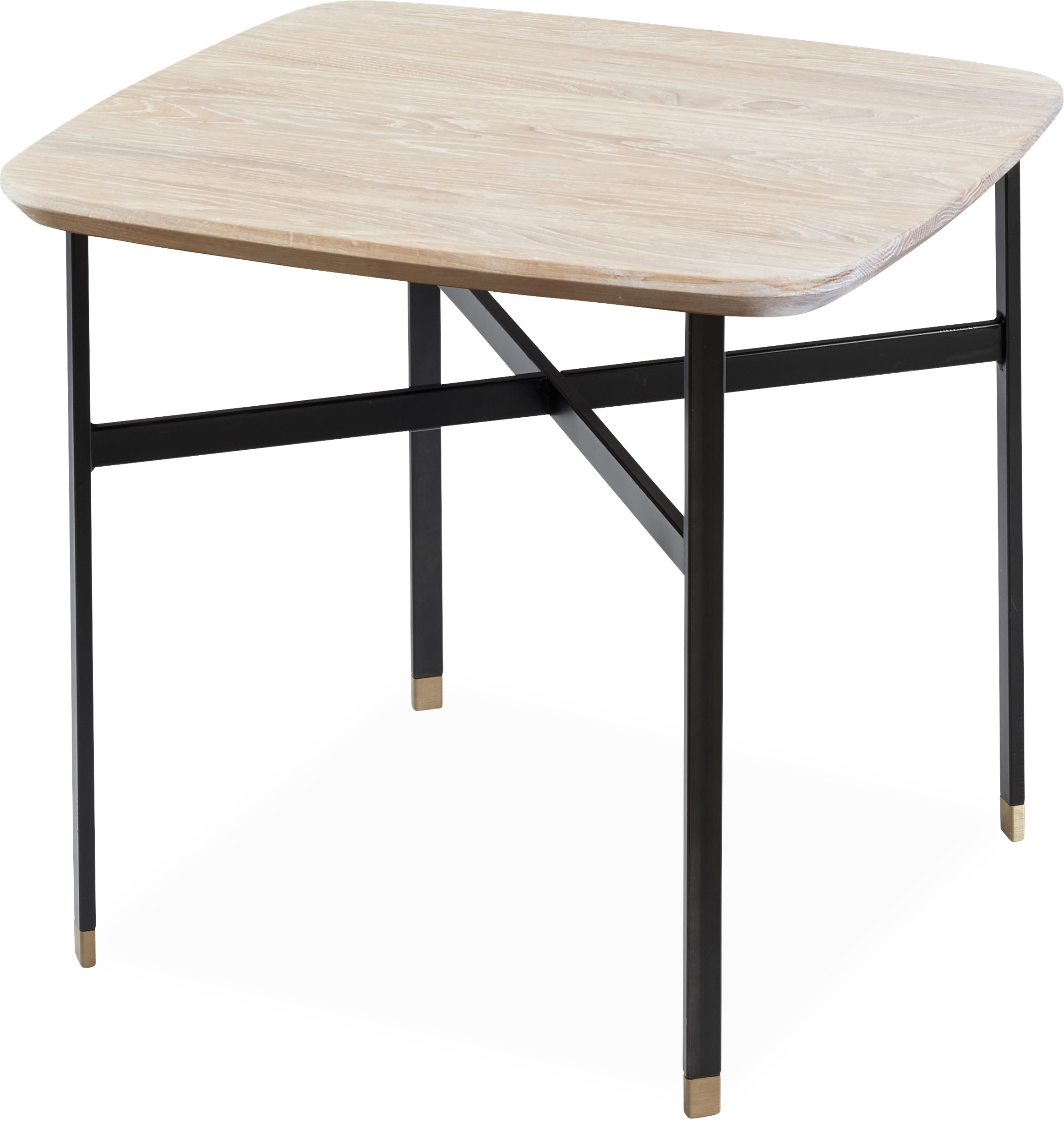 Skovby SM240/260s Sofabord med bordplade i hvidolieret eg + stel i sort stål