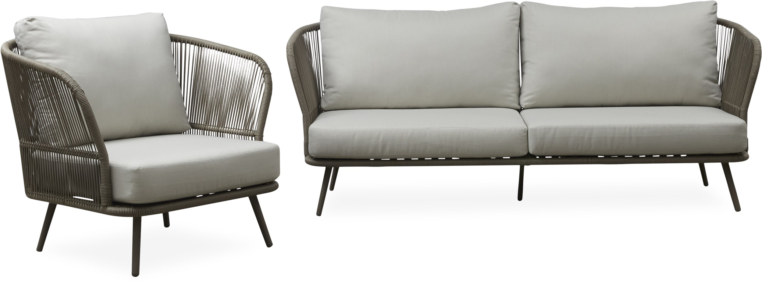 Kumo Loungehavesæt med 1 sofa + 1 hvilestol beige