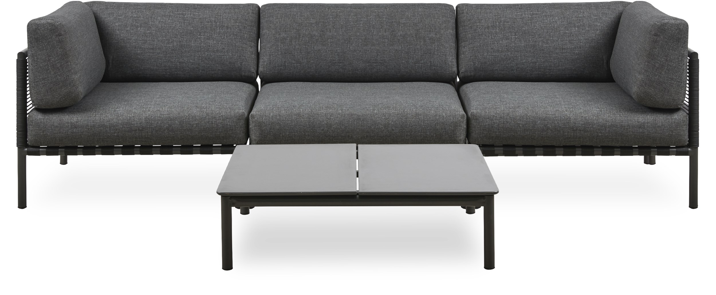 Horizon V.2 Loungeset med 1 soffa mörkgrå + 1 bord trä