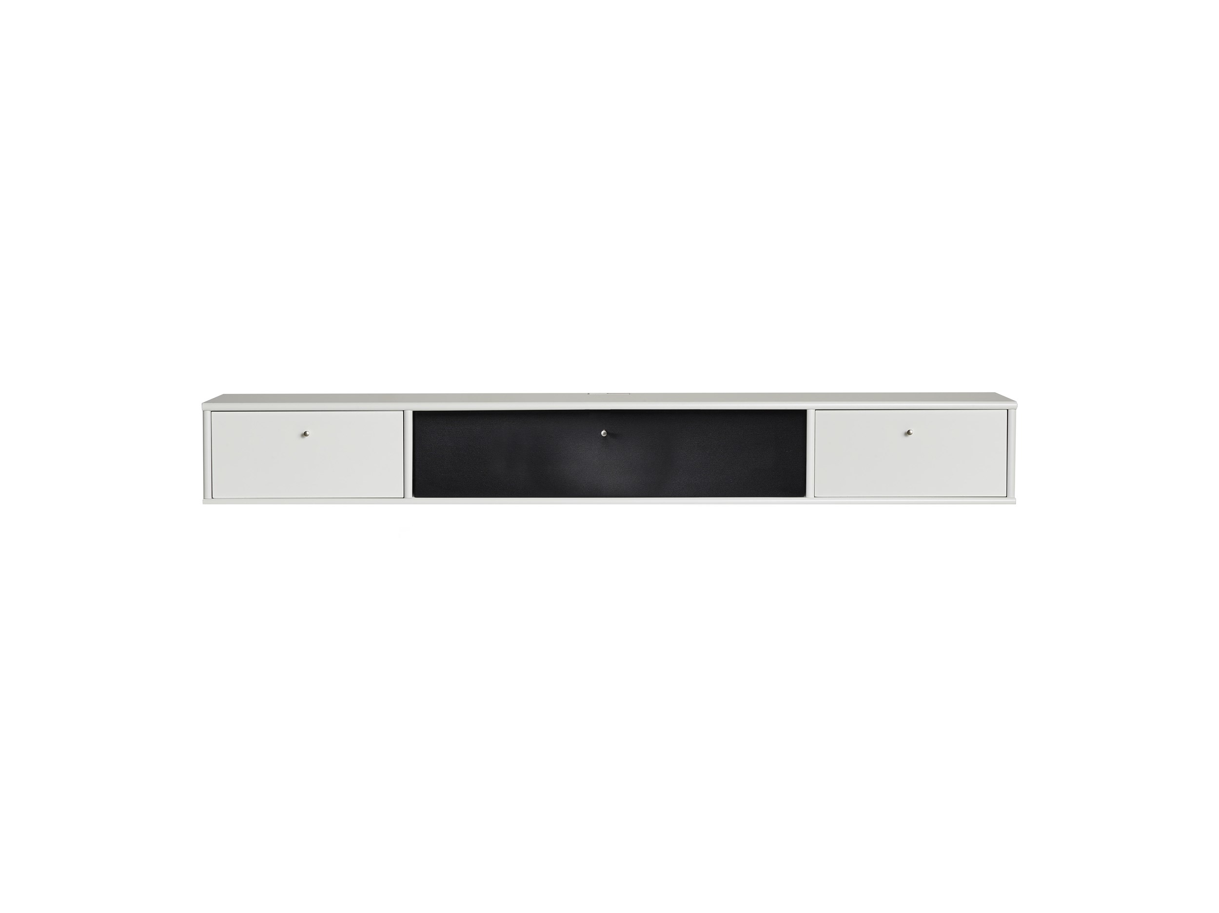 Mistral AV TV-møbel med 2 hvide skuffer + 1 sort låge