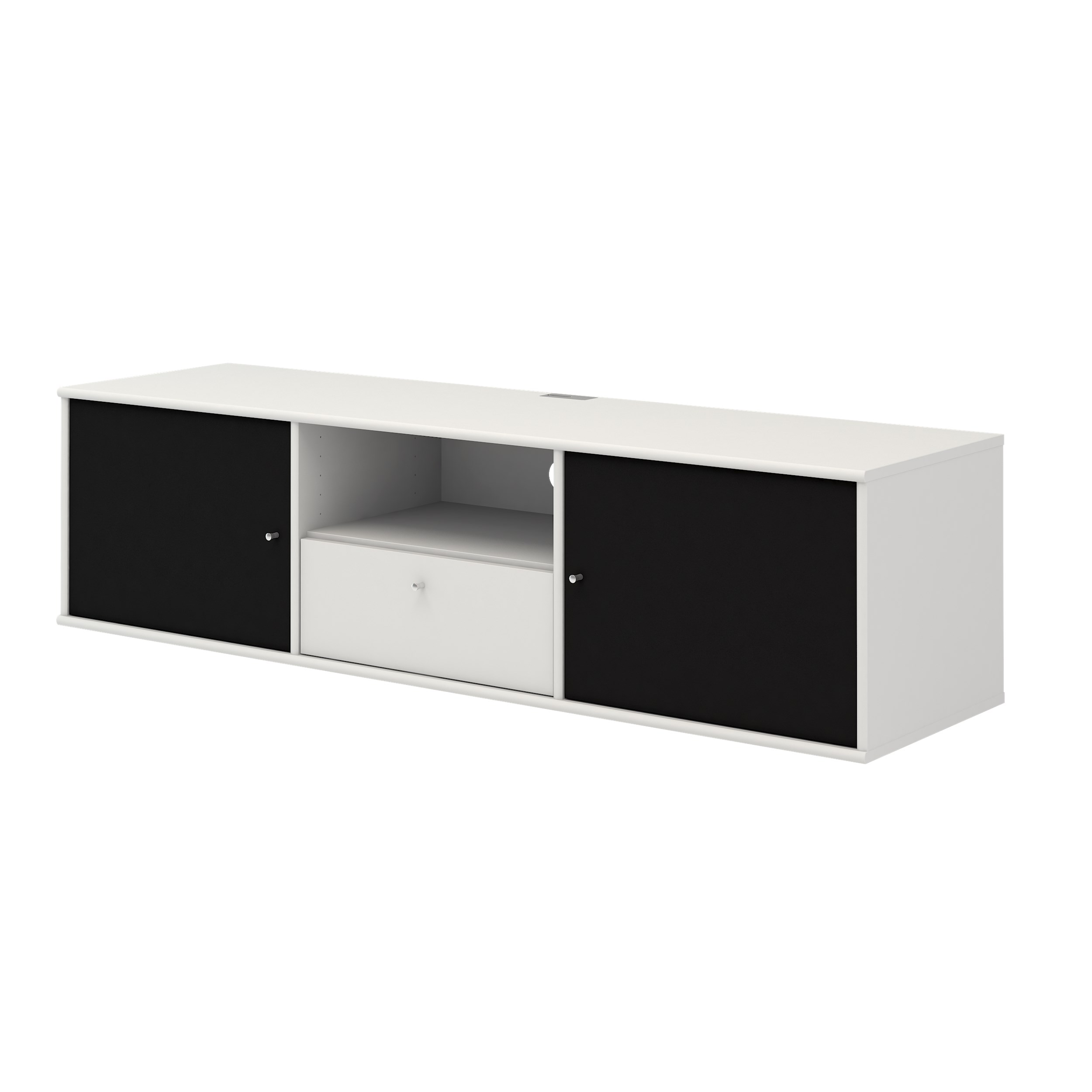 Mistral AV TV-møbel med 2 låger +1 skuffe hvid/sort