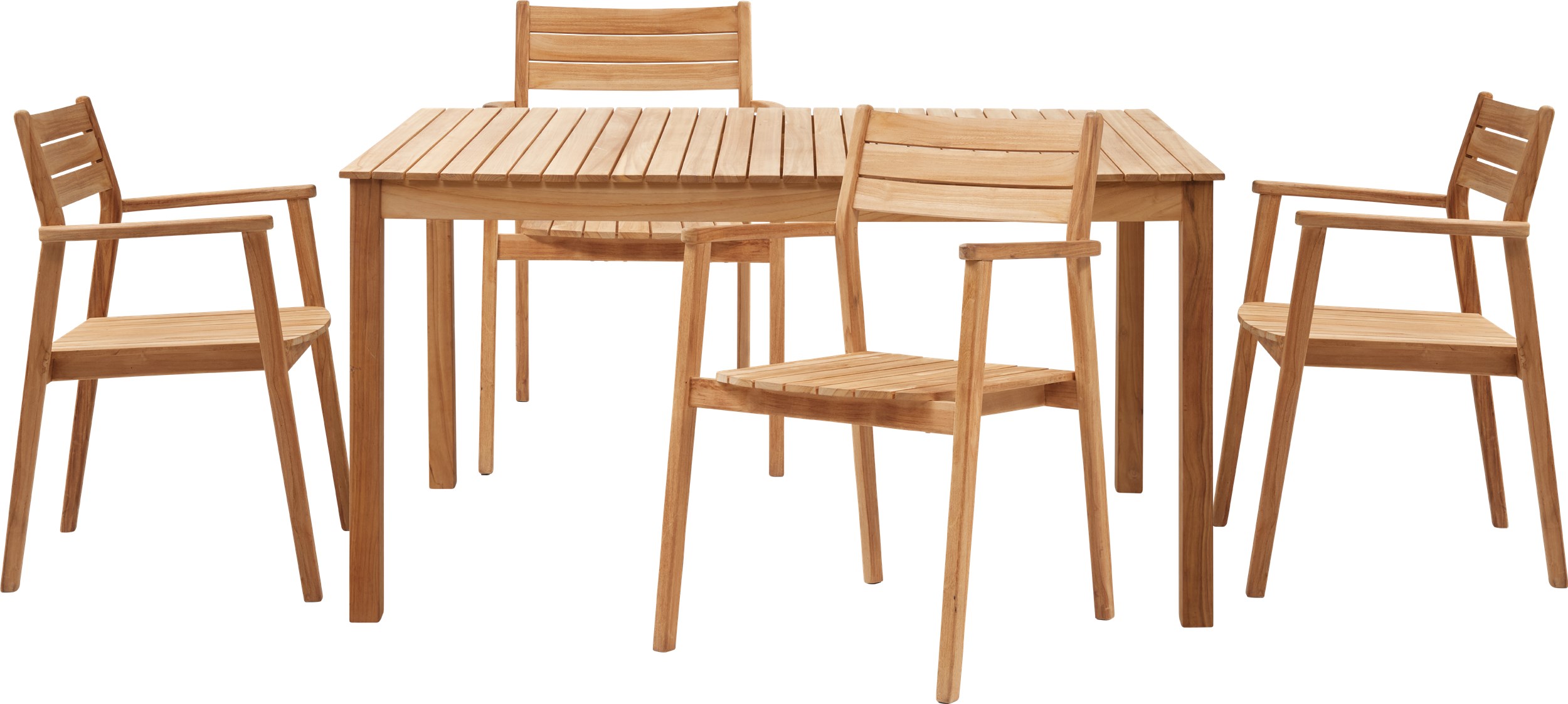 Sigrun Trädgårdsset med 1 bord  + 4 stolar trä