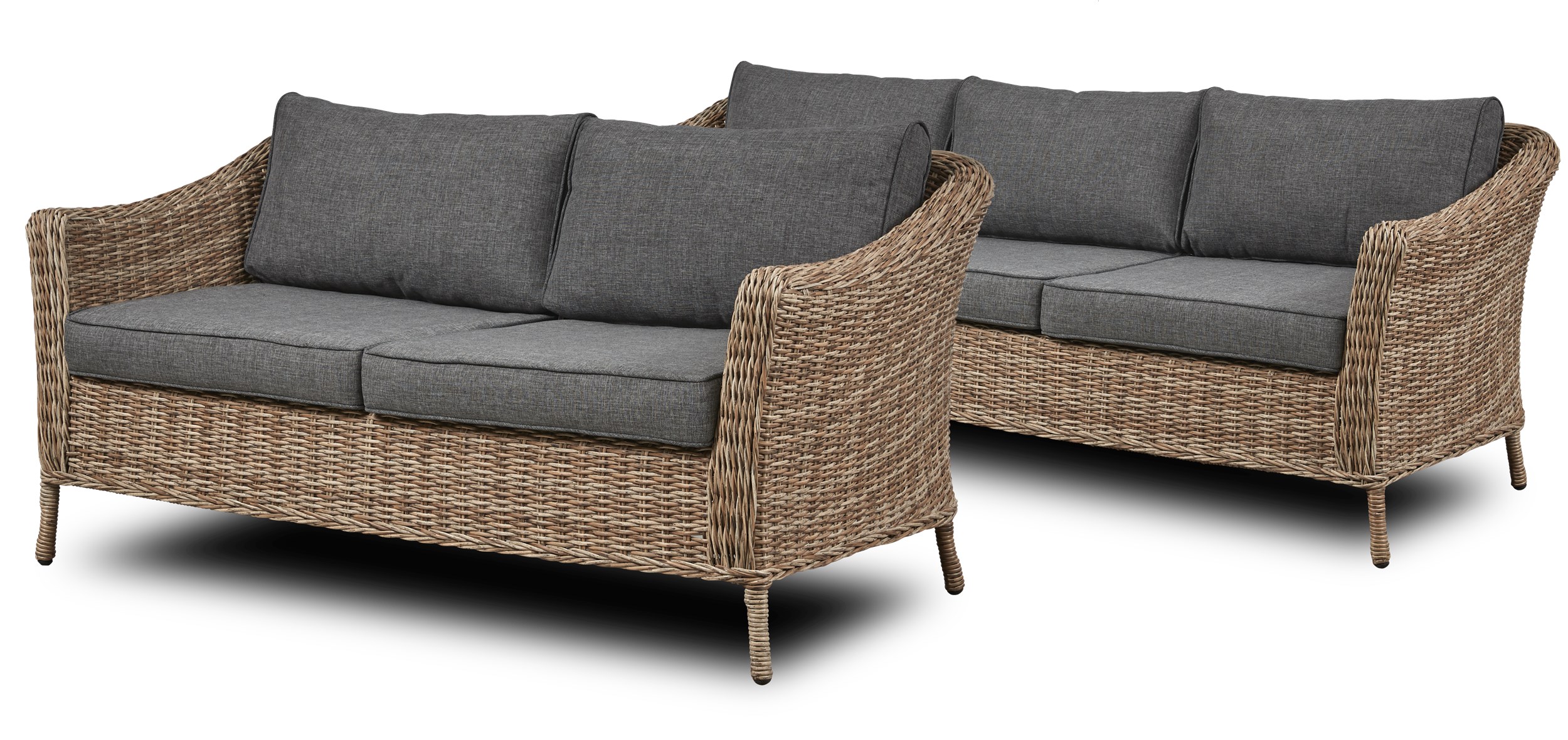 Henley Loungehavesæt med 2 sofaer natur/grå