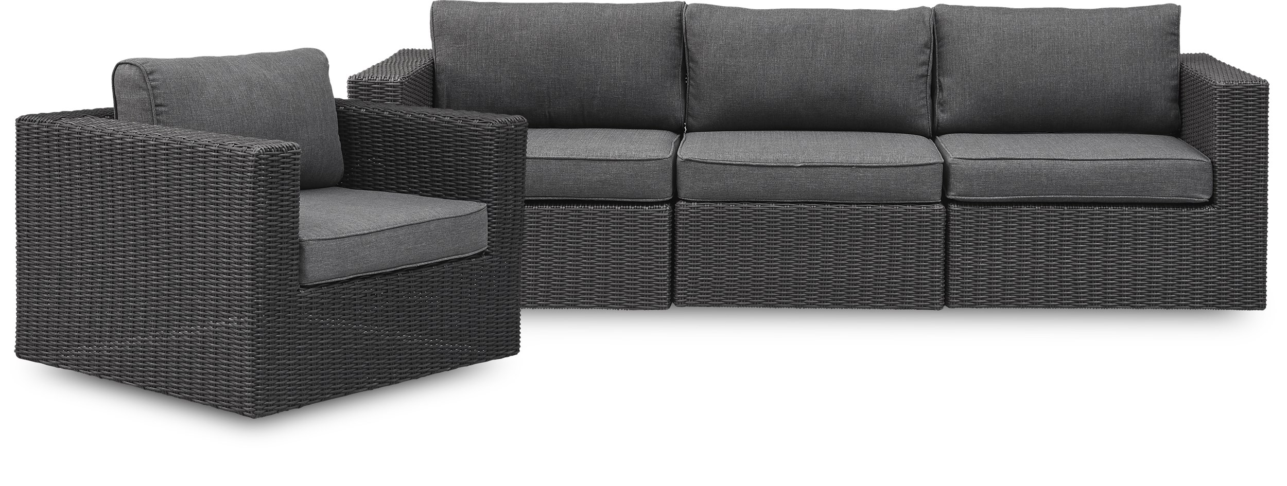 Novio 3-pers. loungesofa + stol grå