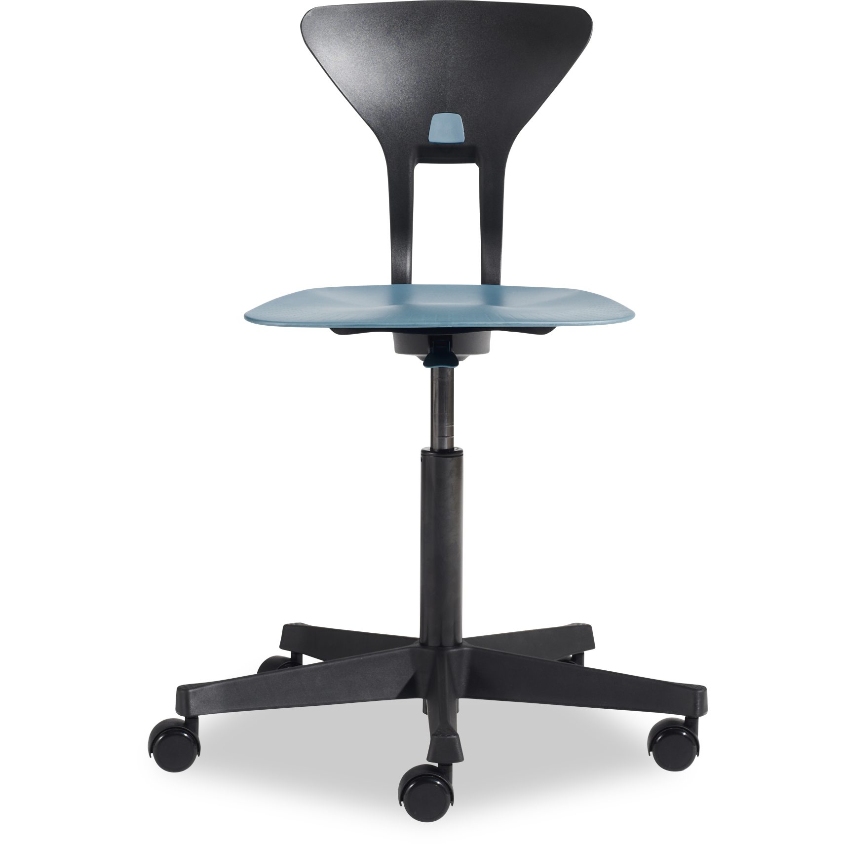 Flexa ray Kontorstol - Blå plastik sæde og sort stel