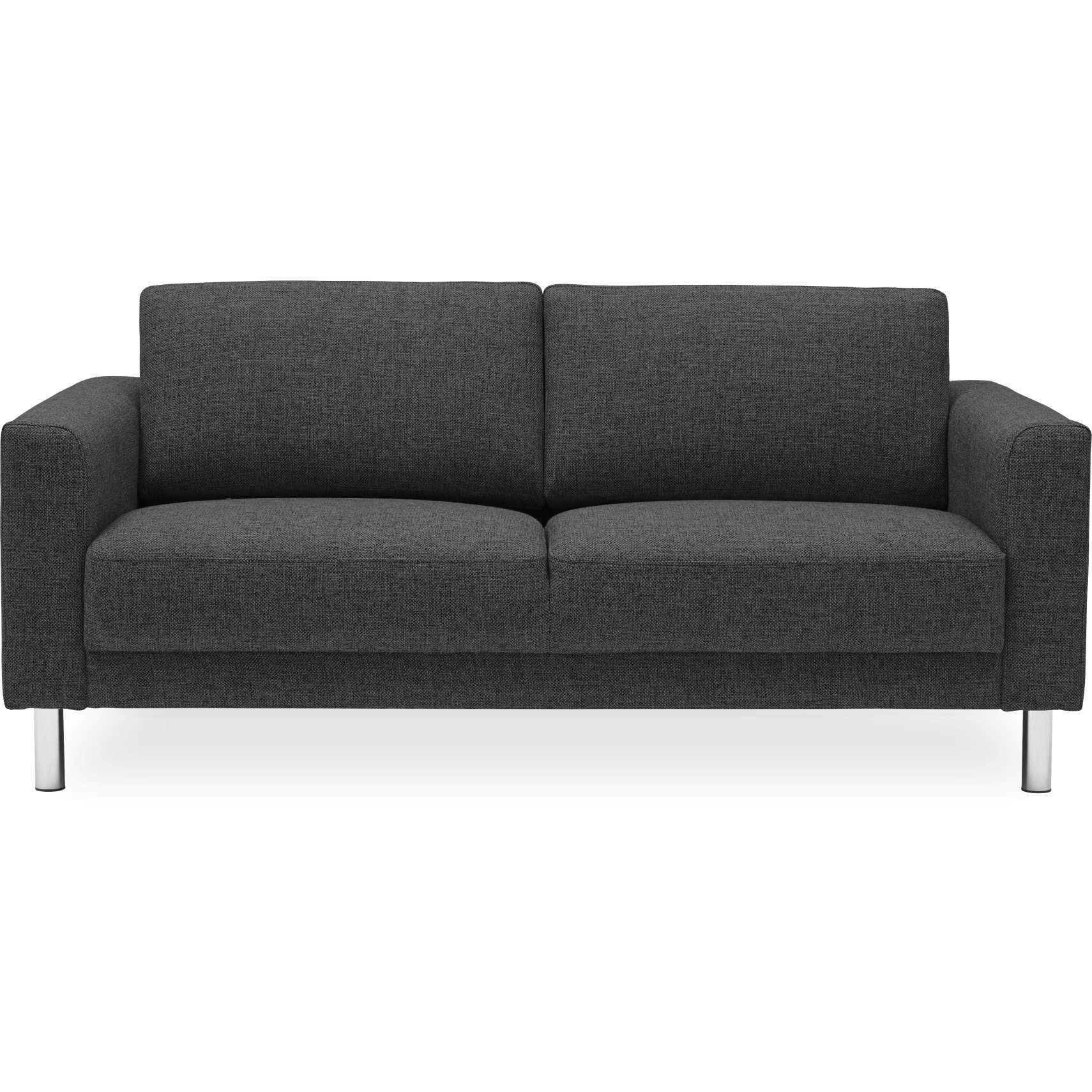Cleveland 2 pers. Sofa - Riviera 51 Antracit stof, ben i krom og sæde i polyetherskum, ryg i polyetherskum