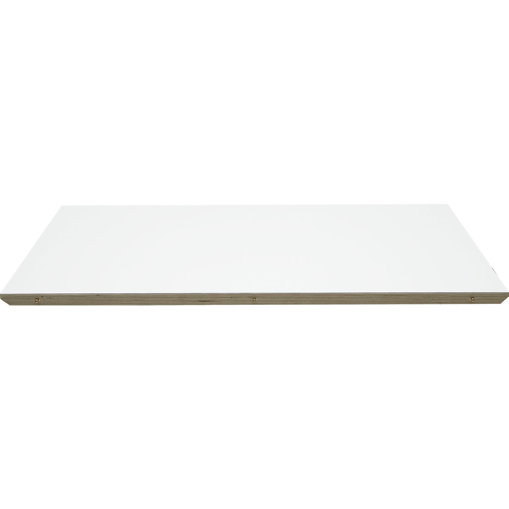 Haslev 3/4 Tillægsplade 46 x 2,5 x 90 cm - Top i hvid laminat og kant i birkekrydsfiner