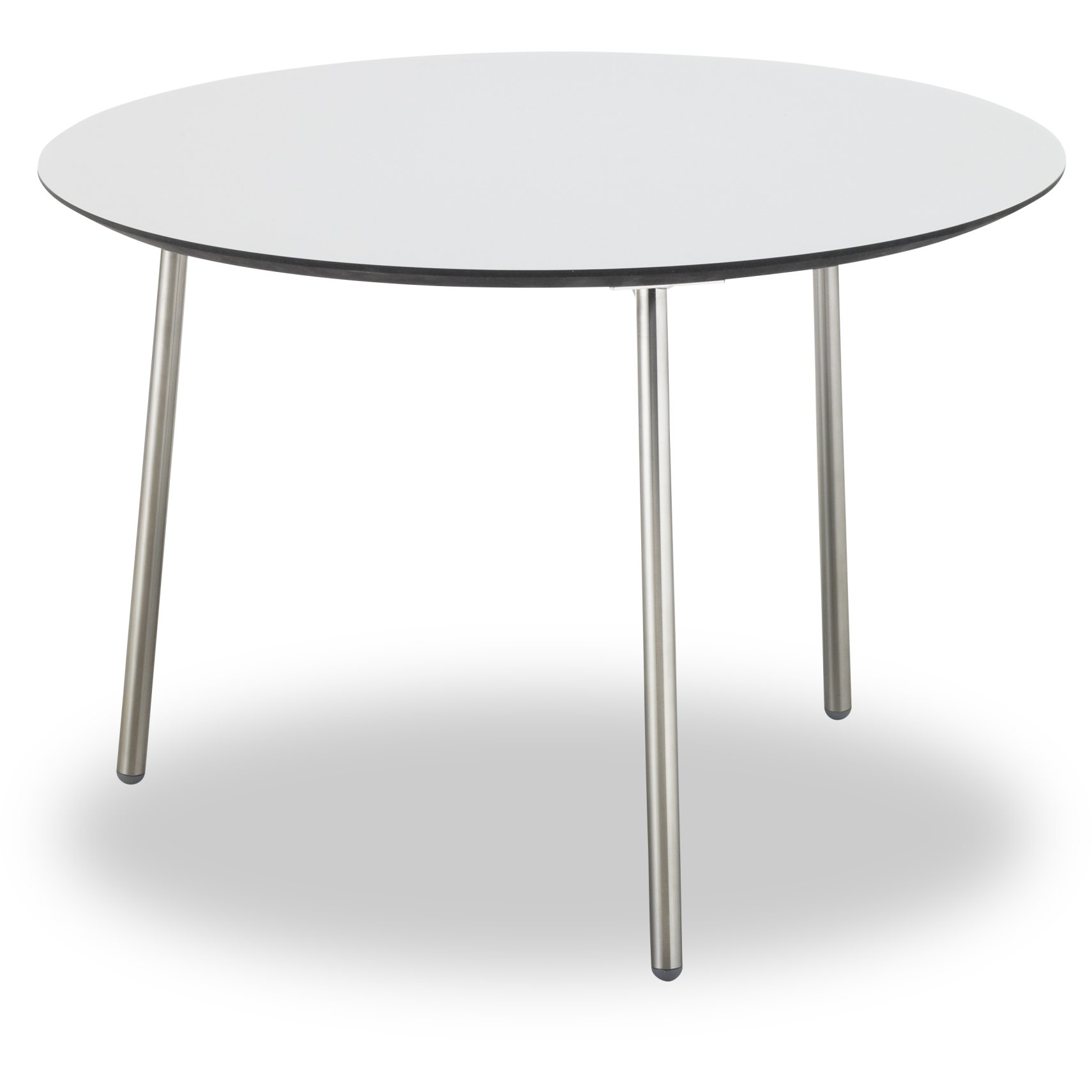 Spark Sofabord 65 x 45 x 55 cm - Laminat Hvid, sort kant MDF og ben i børstet stål.