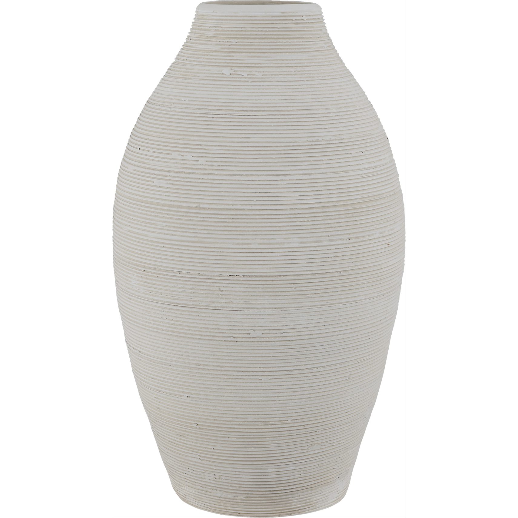Gordo Vase 50 x 31 cm - Hvid riflet terracotta
