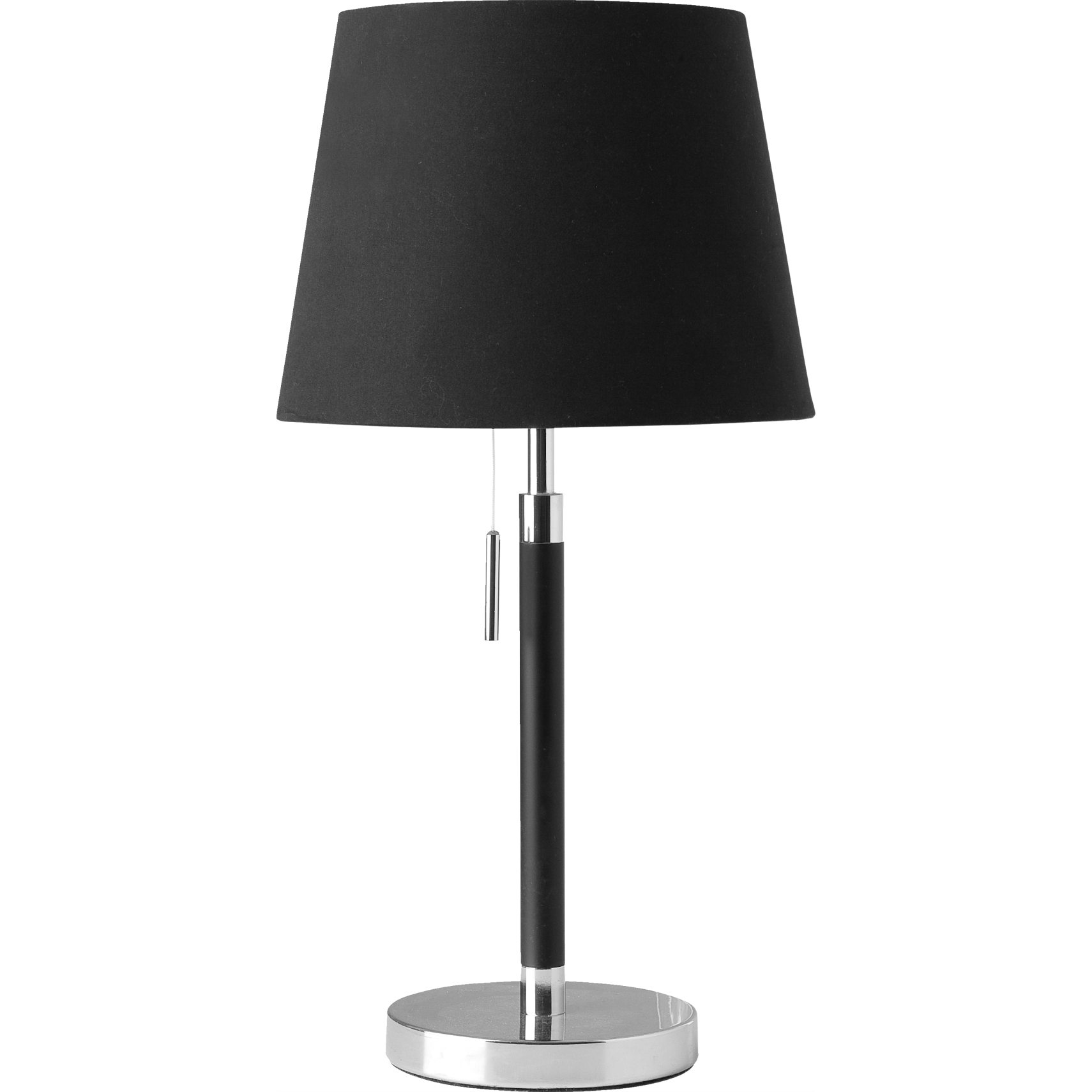 Venice Bordlampe 43,5 x 22 cm - Sort stofskærm og sort/krom base
