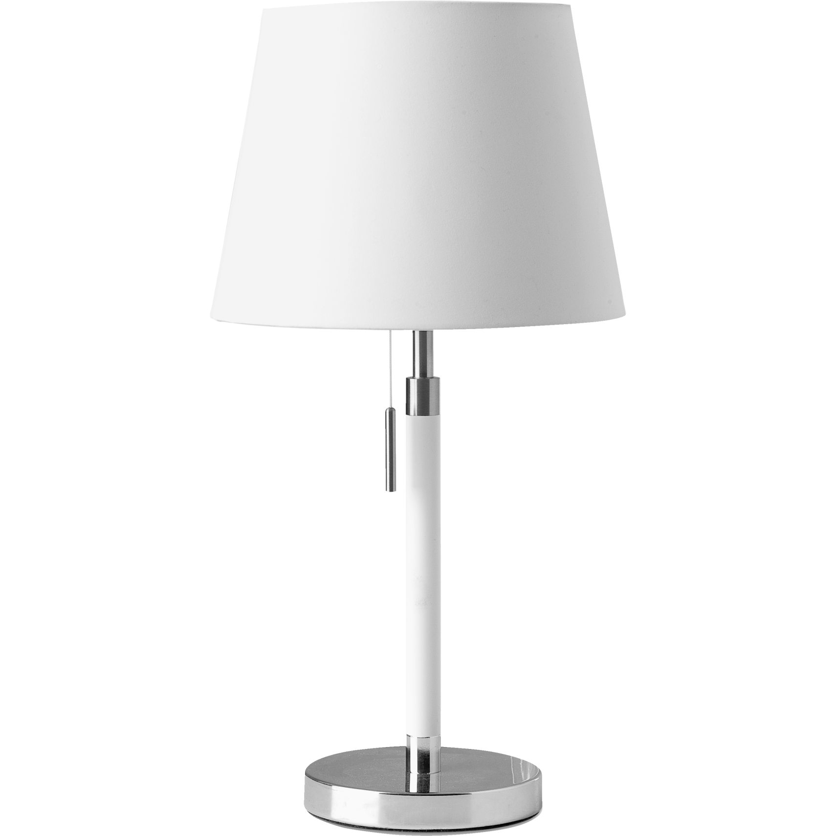 Venice Bordlampe 43,5 x 22 cm - Hvid stofskærm og hvid/krom base