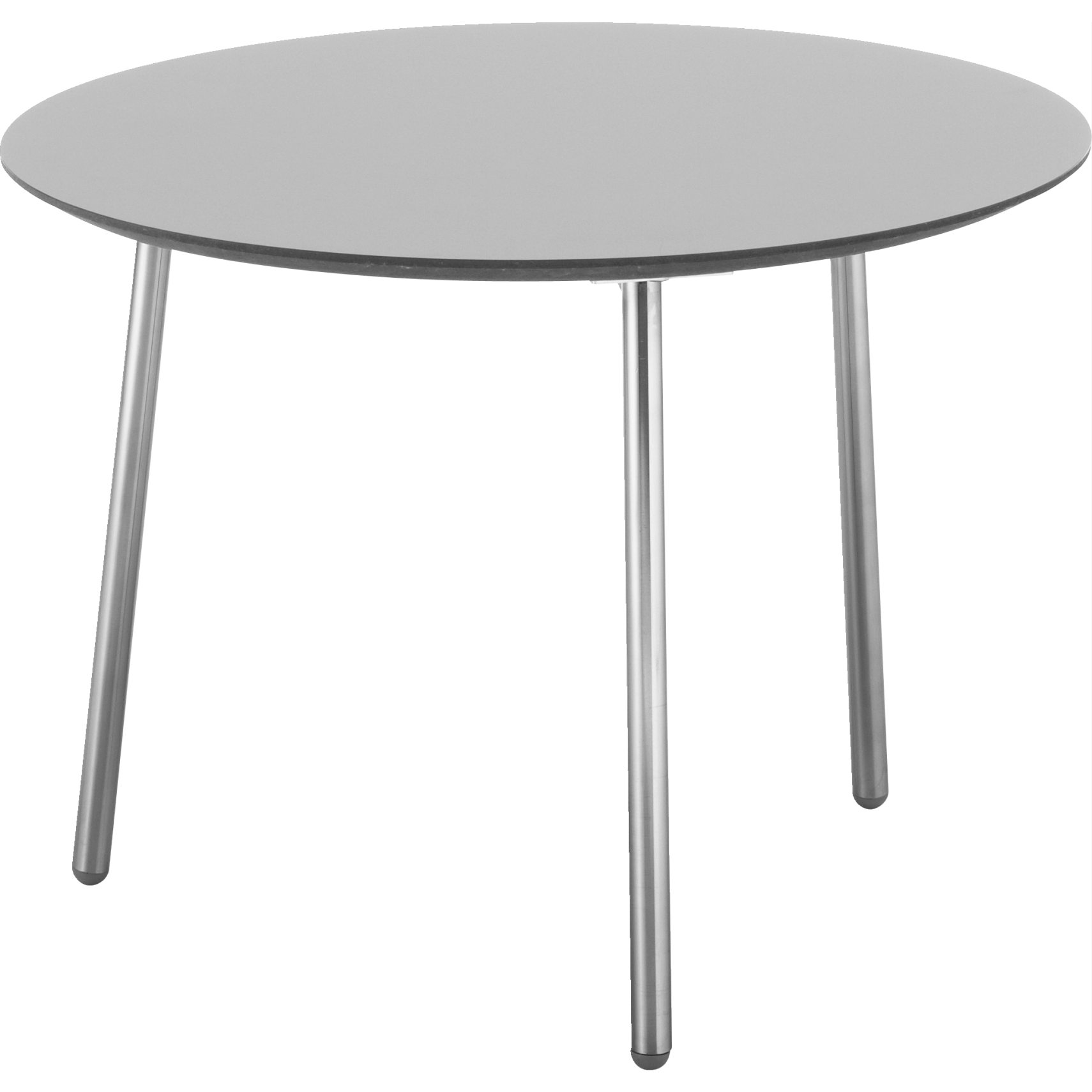 Spark Sofabord 55 x 40 x 45 cm - Laminat lysegrå, sort kant MDF og ben i børstet stål.